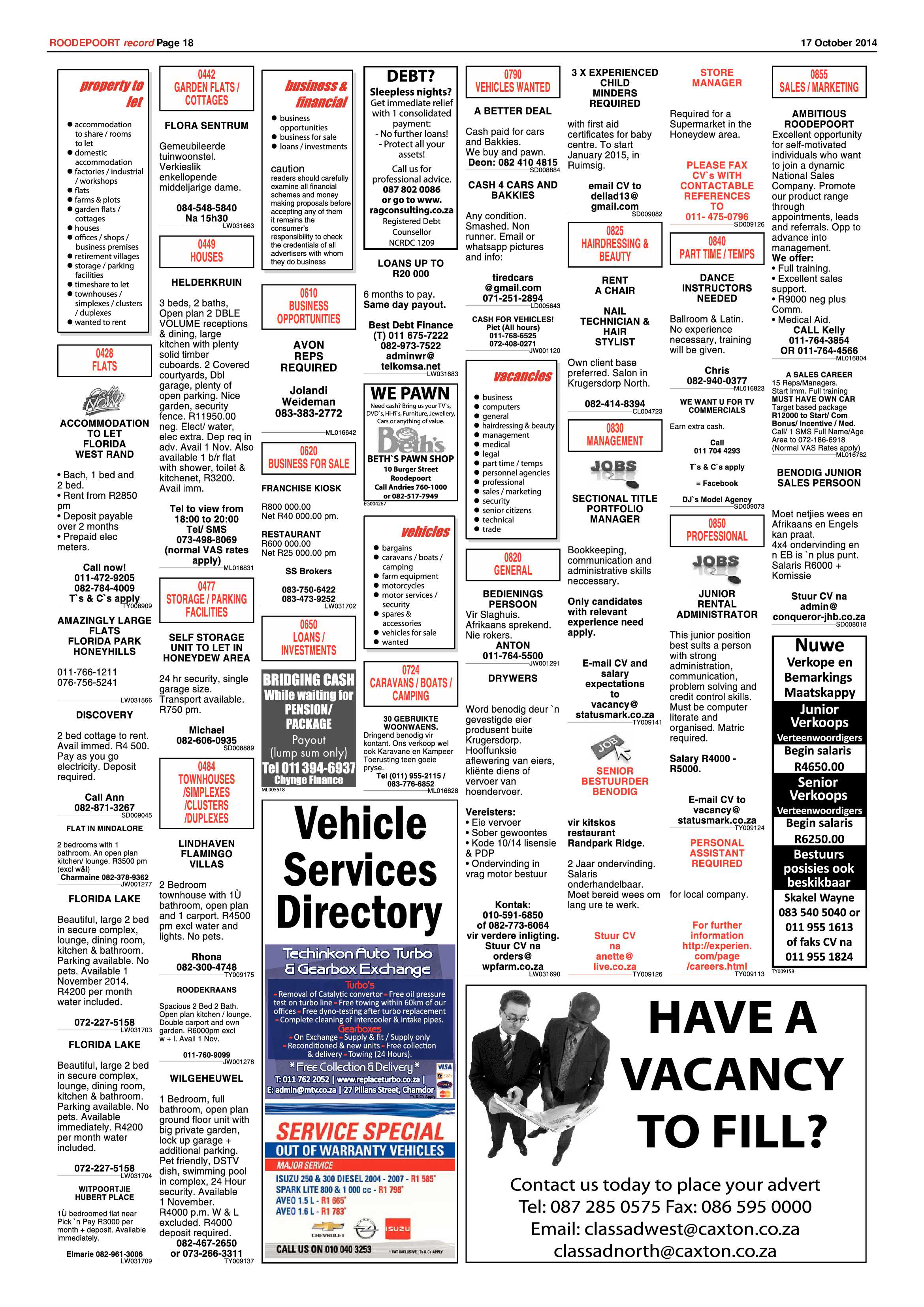 Roodepoort Record 17 October 2014 page 18