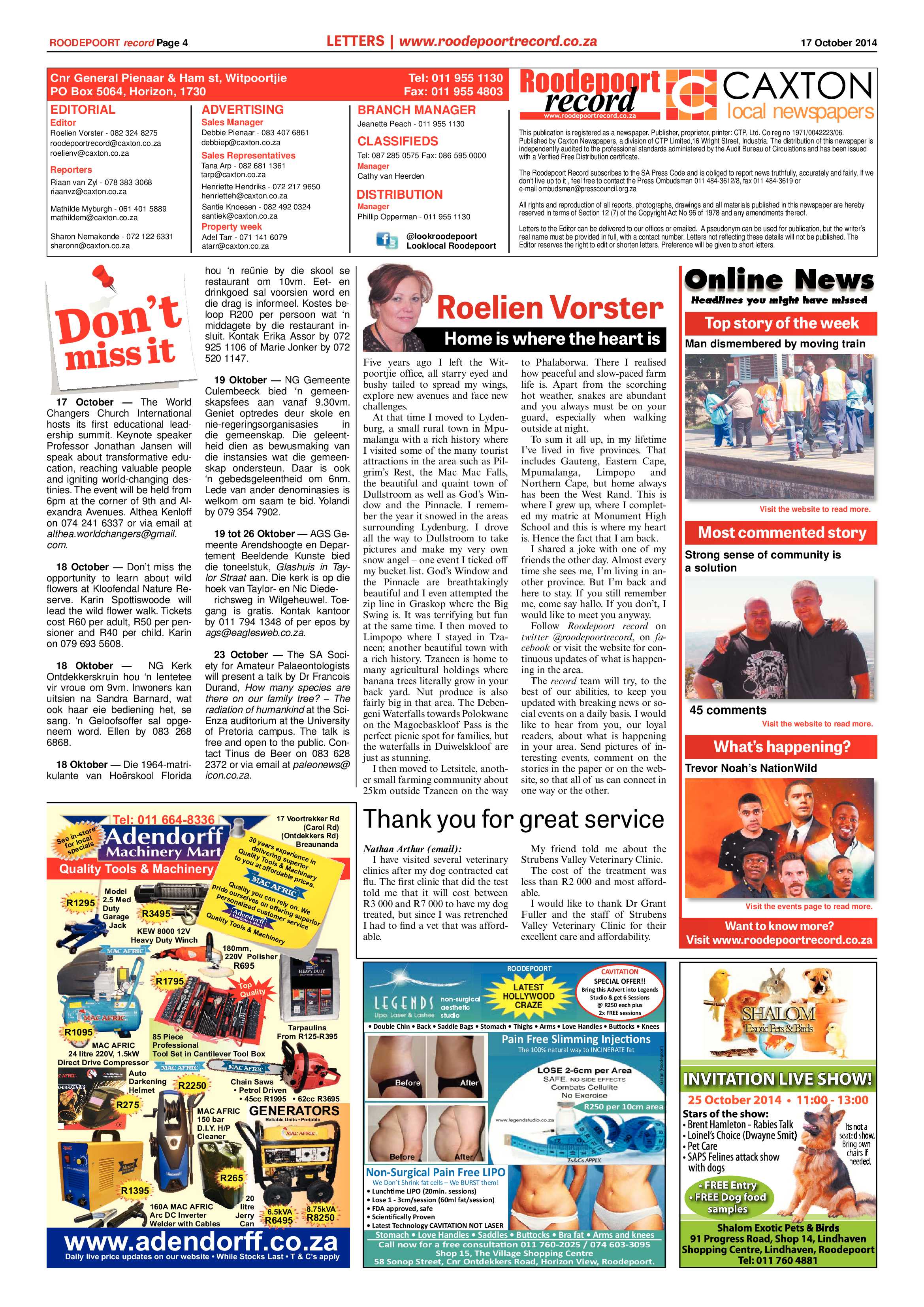 Roodepoort Record 17 October 2014 page 4