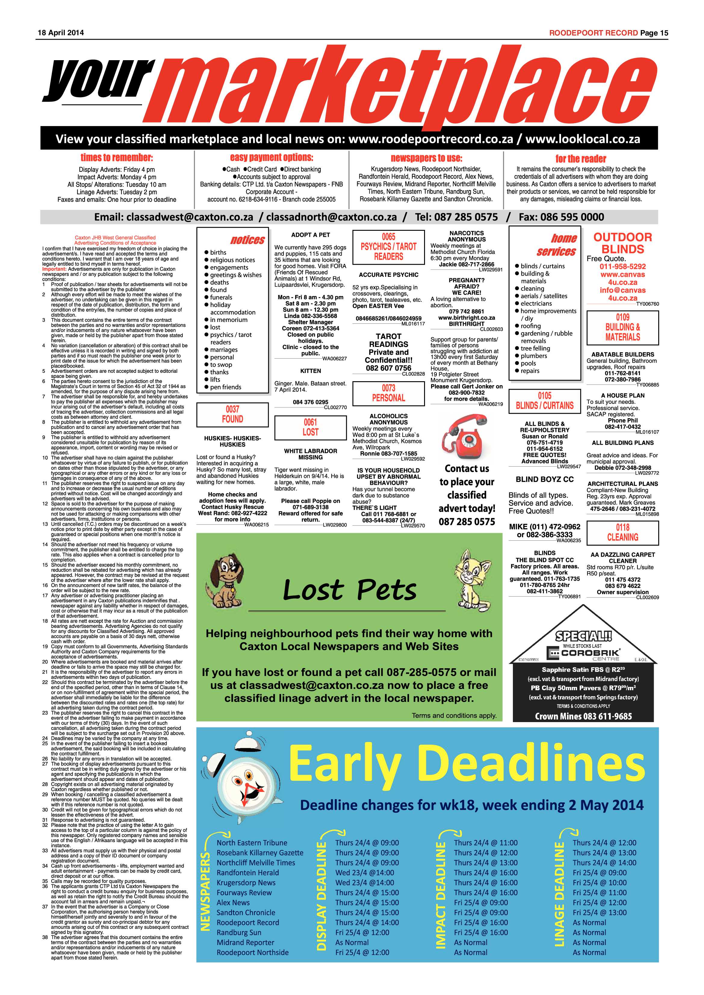 Roodepoort Record 18 April 2014 page 15