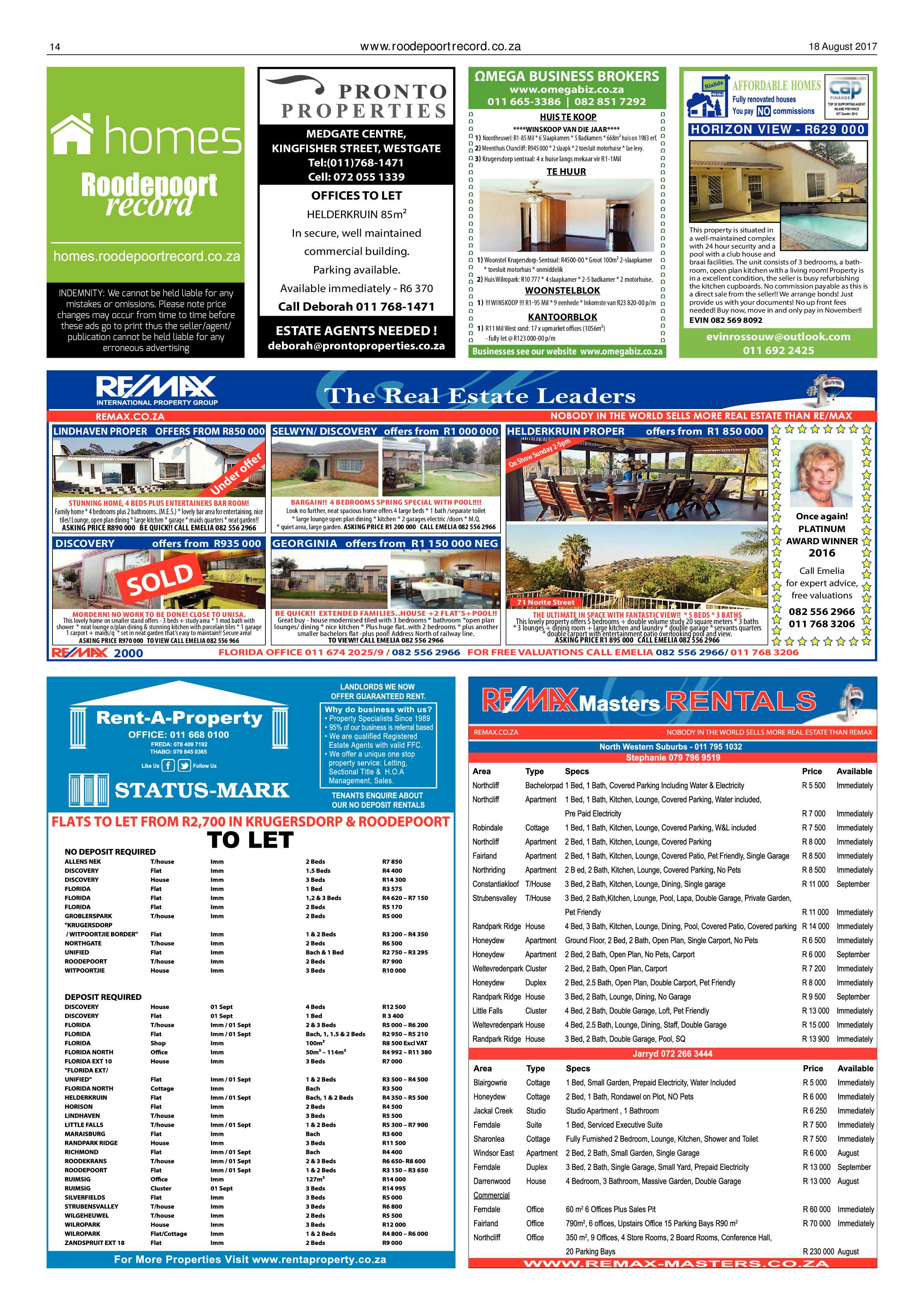Roodepoort Record 18 August 2017 page 14