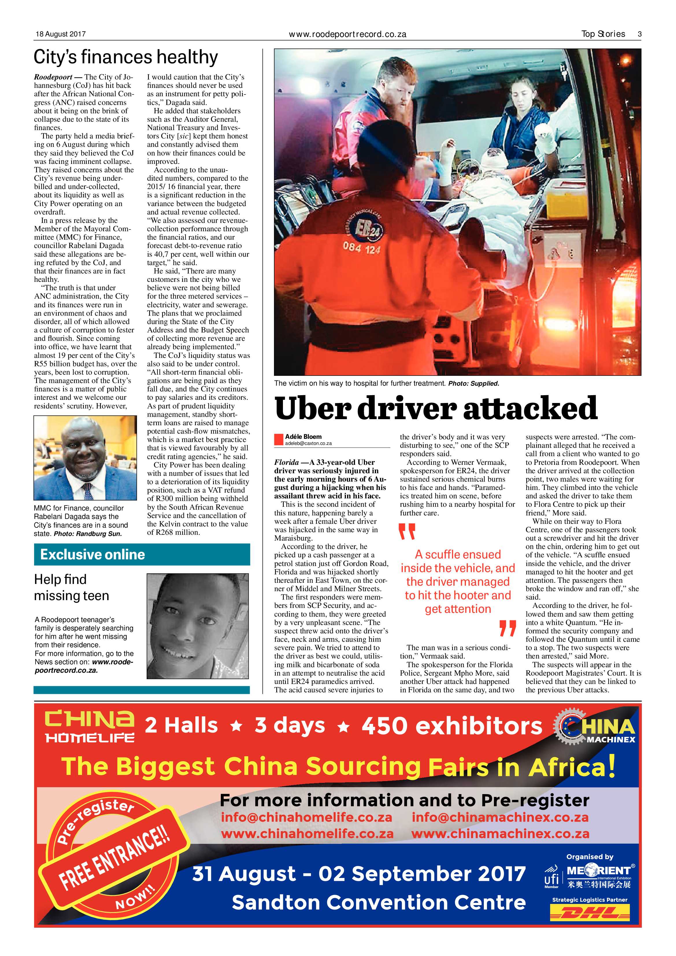 Roodepoort Record 18 August 2017 page 3