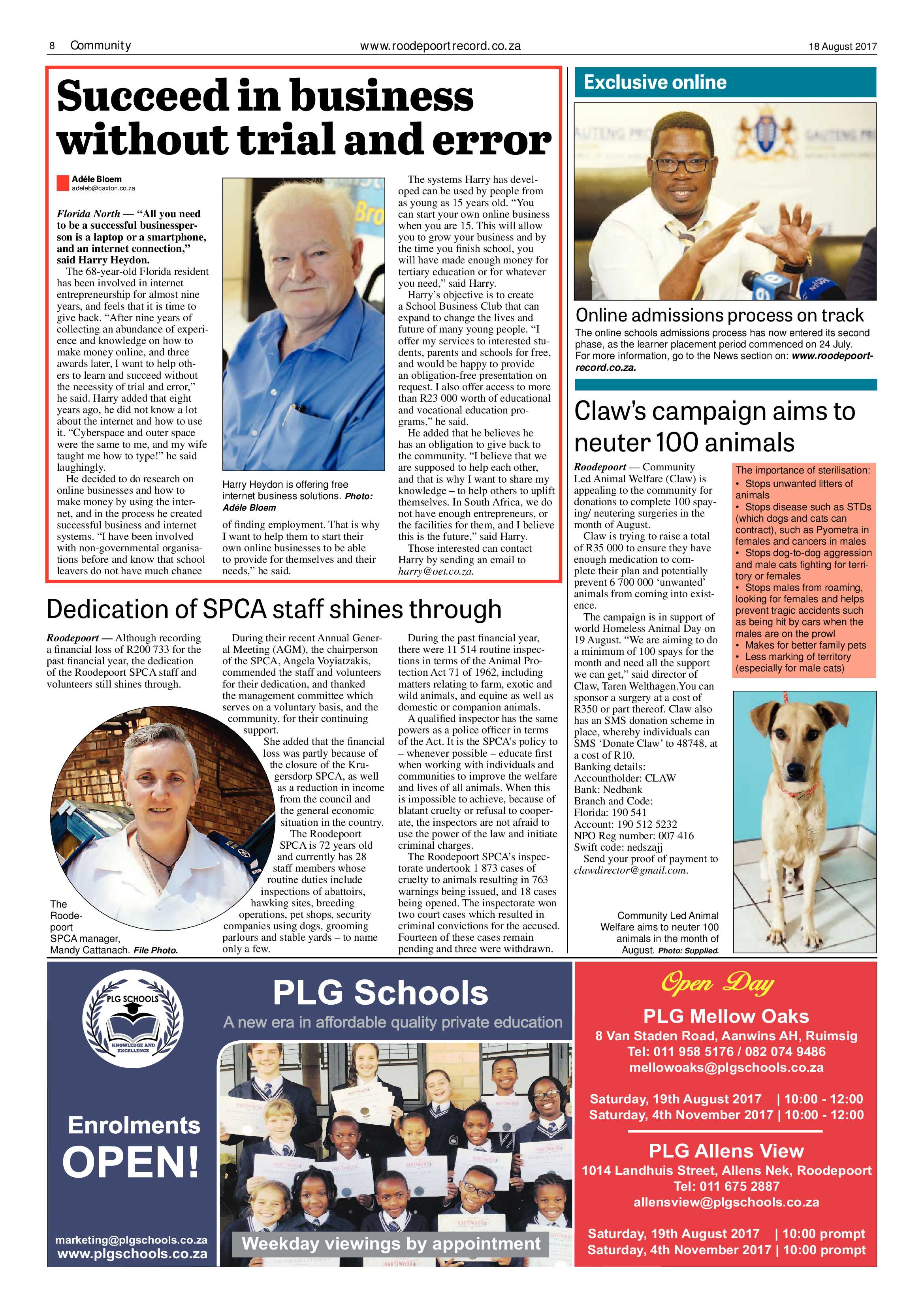 Roodepoort Record 18 August 2017 page 8