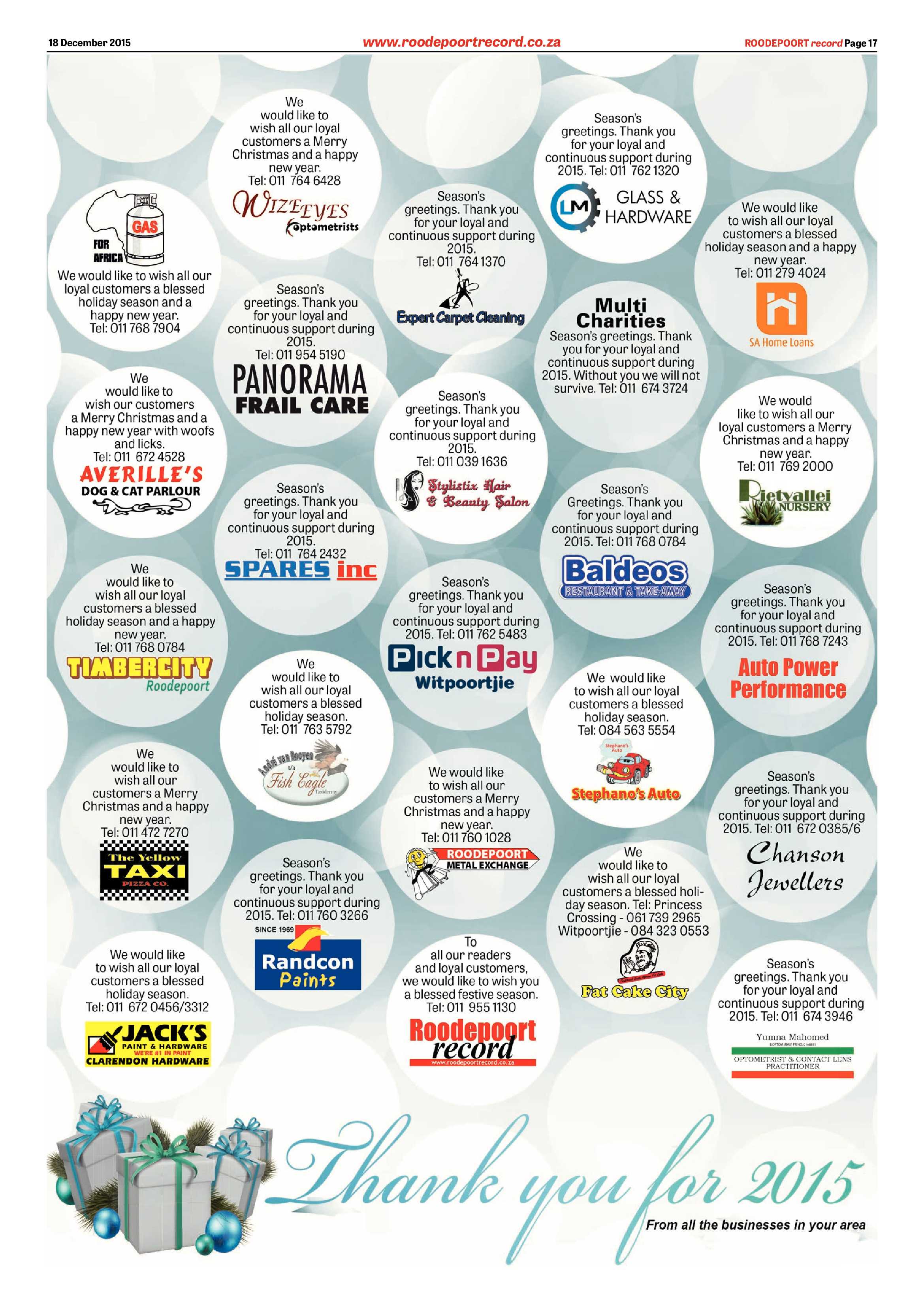 Roodepoort Record 18 December 2015 page 17