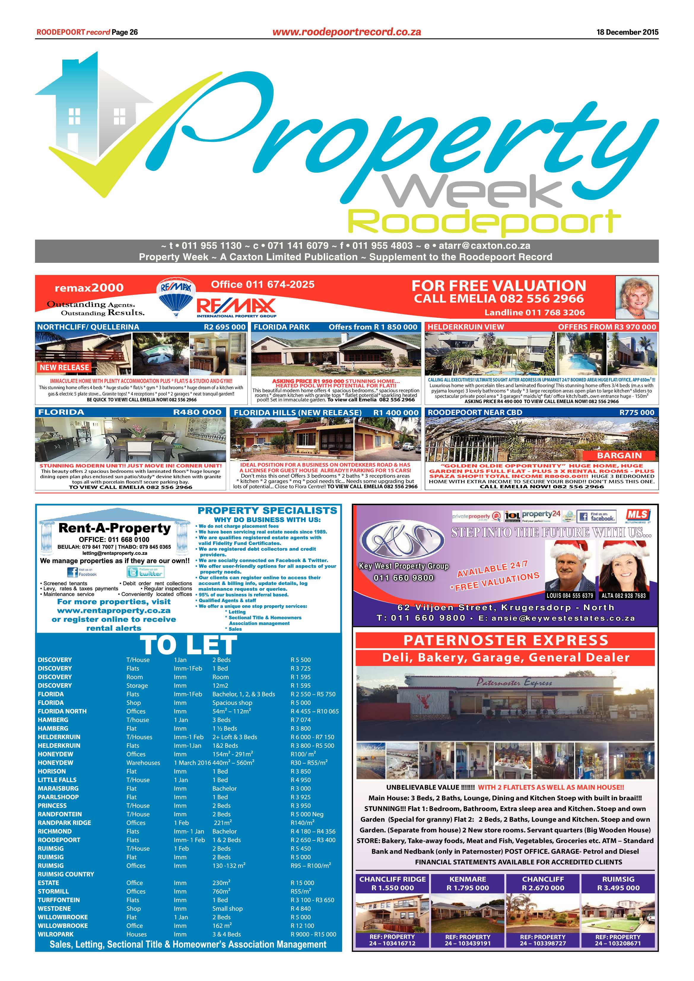 Roodepoort Record 18 December 2015 page 26