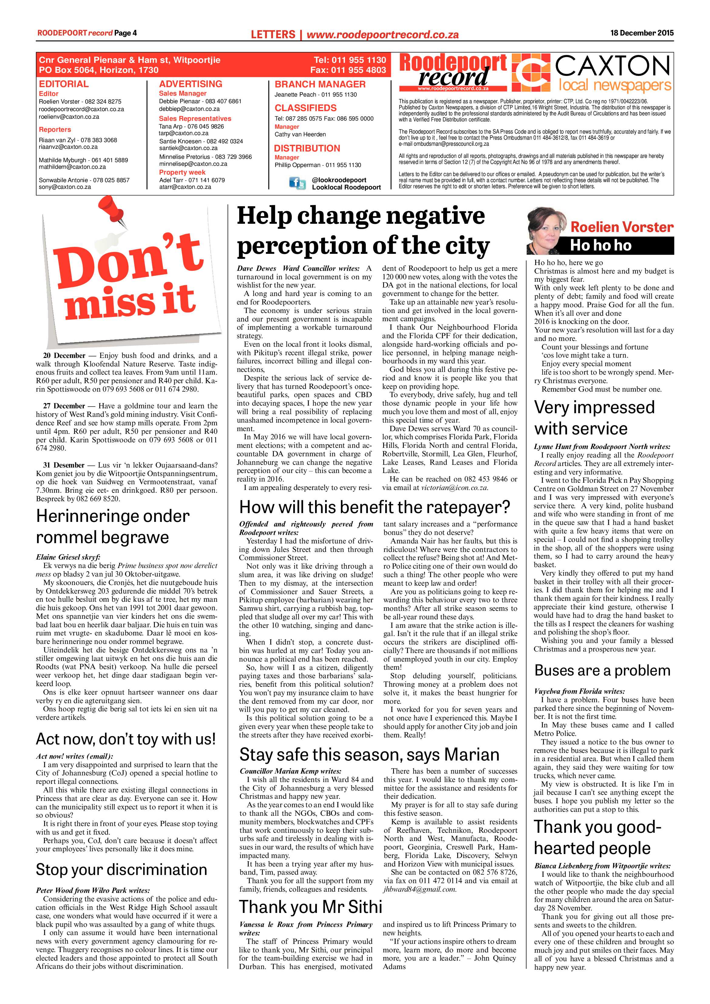 Roodepoort Record 18 December 2015 page 4