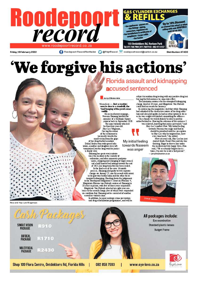 Roodepoort Record 18 February 2022 page 1
