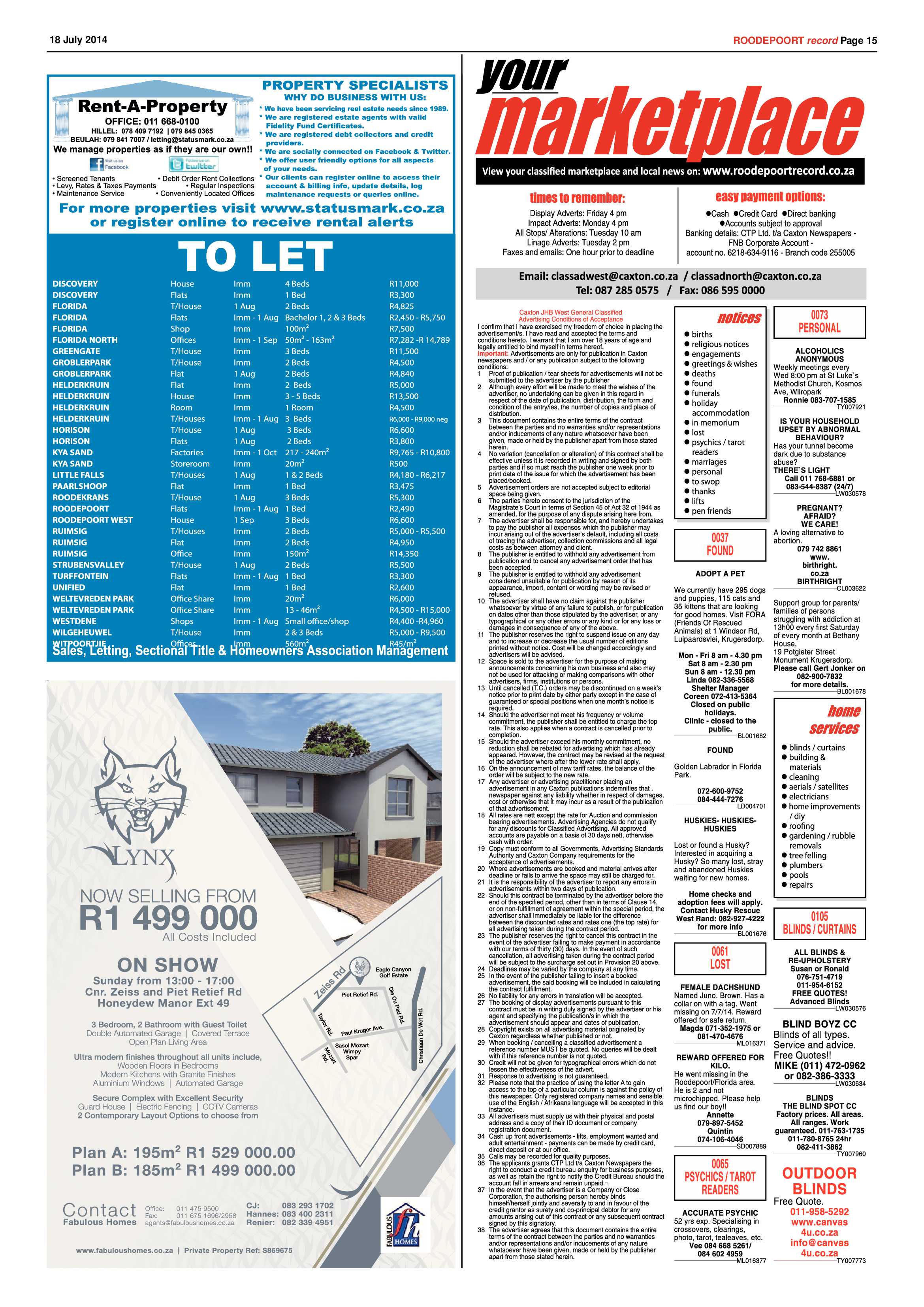 Roodepoort Record 18 July 2014 page 15