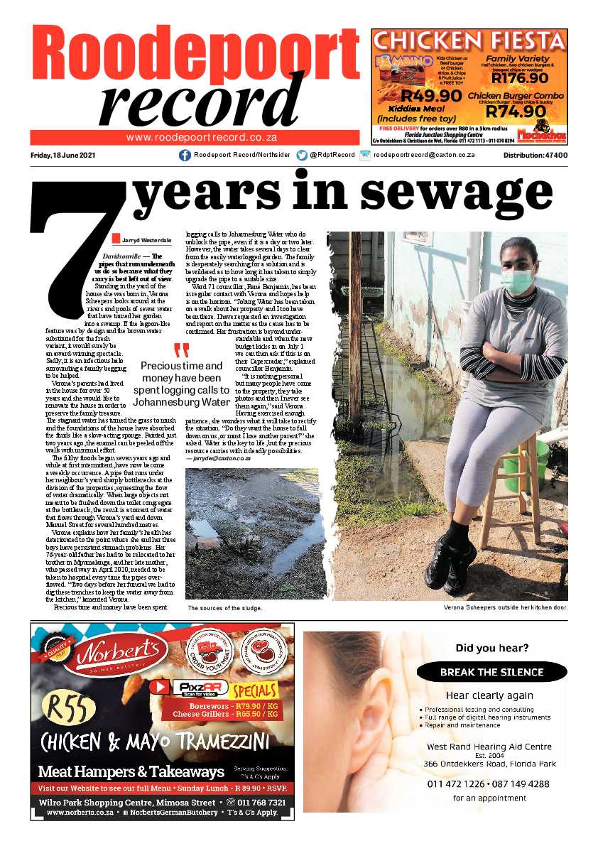 Roodepoort Record 18 June 2021 page 1