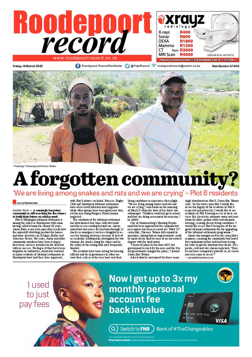 Roodepoort Record 18 March 2022 page 1
