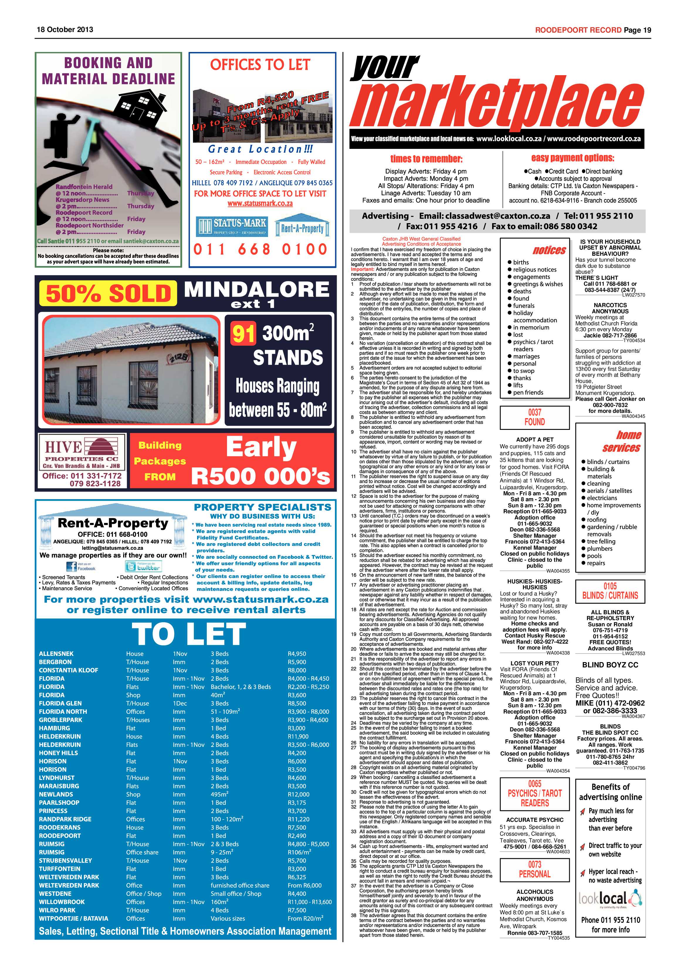 Roodepoort Record 18 October 2013 page 19