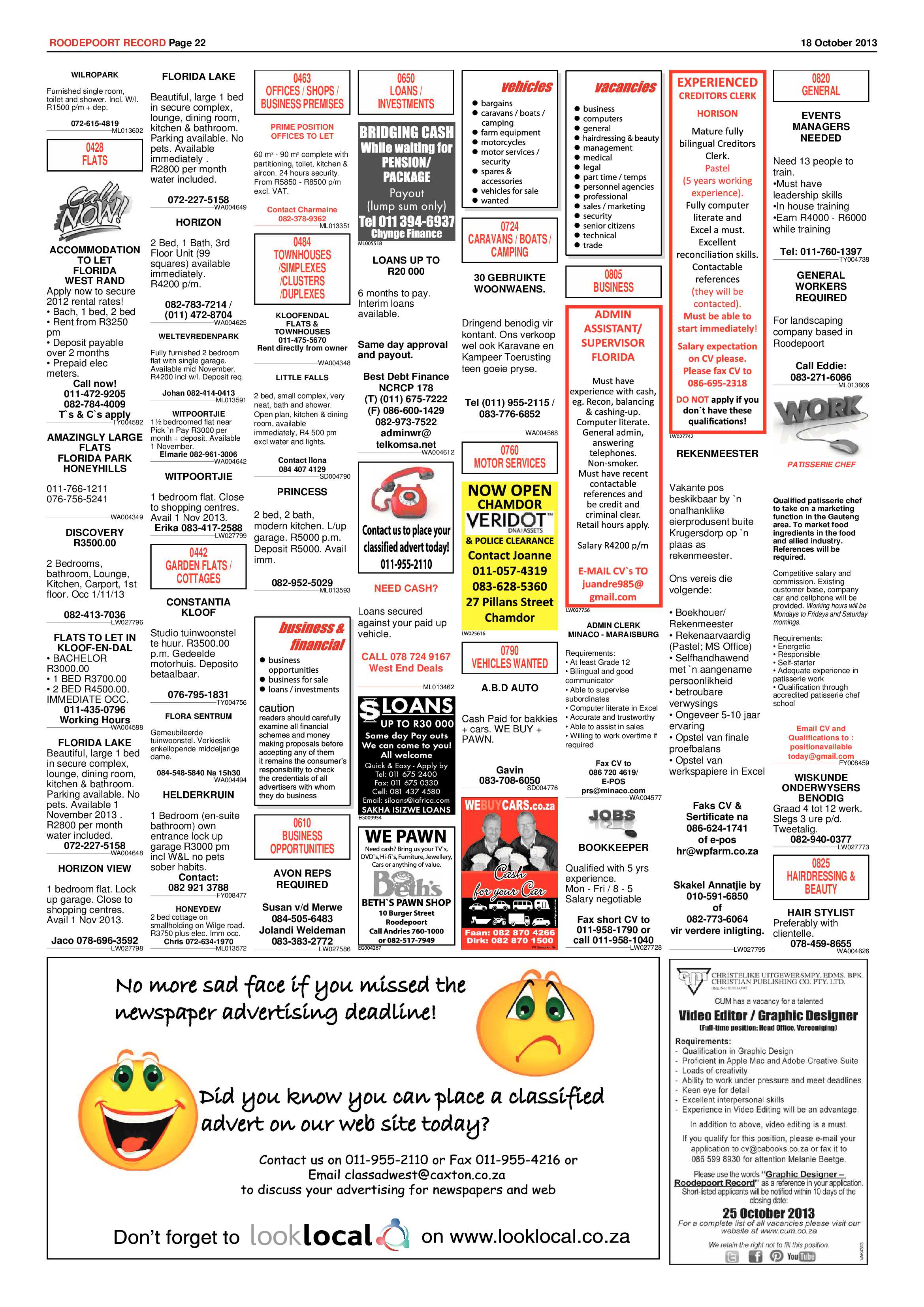 Roodepoort Record 18 October 2013 page 22