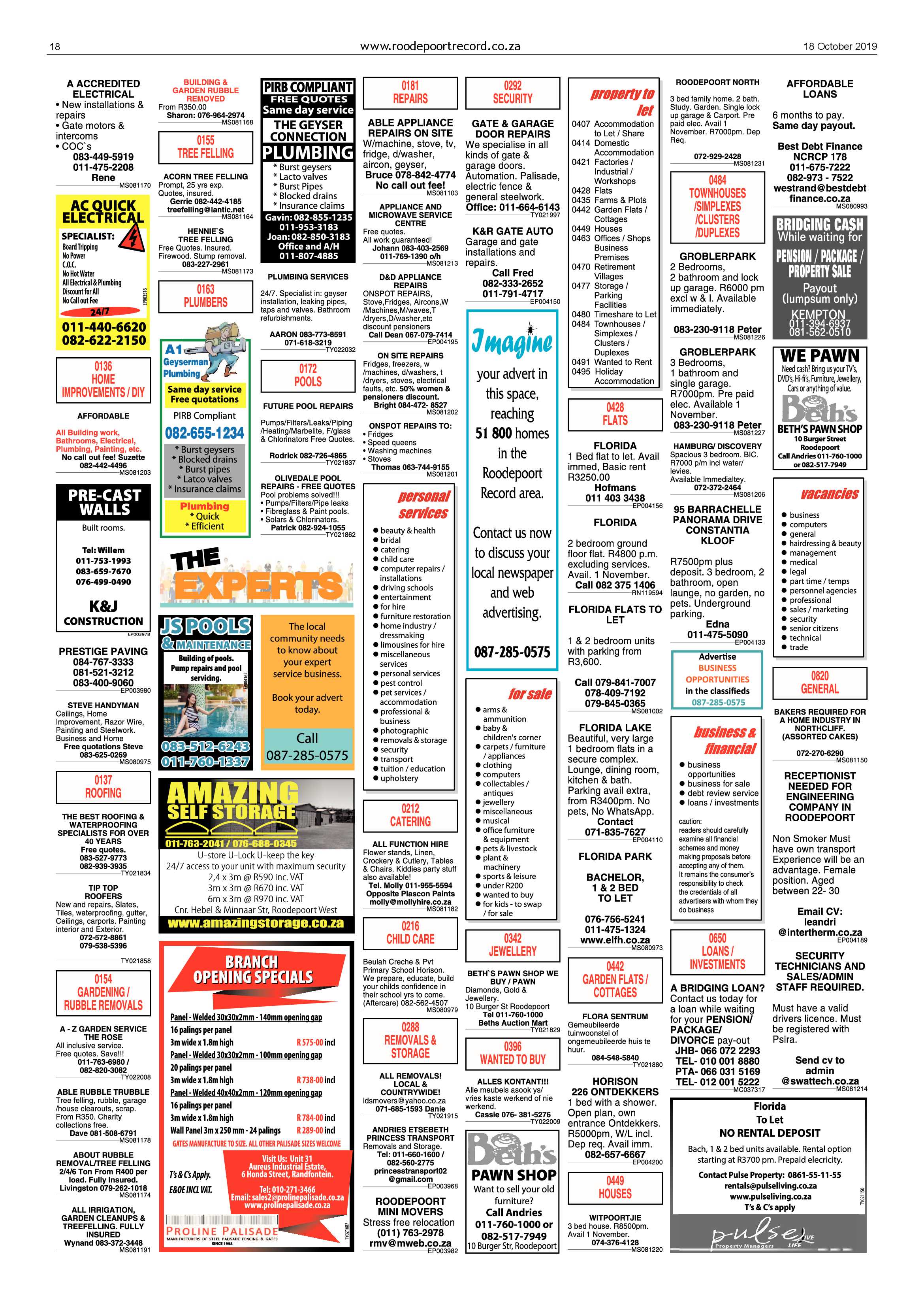 Roodepoort Record 18 October 2019 page 18