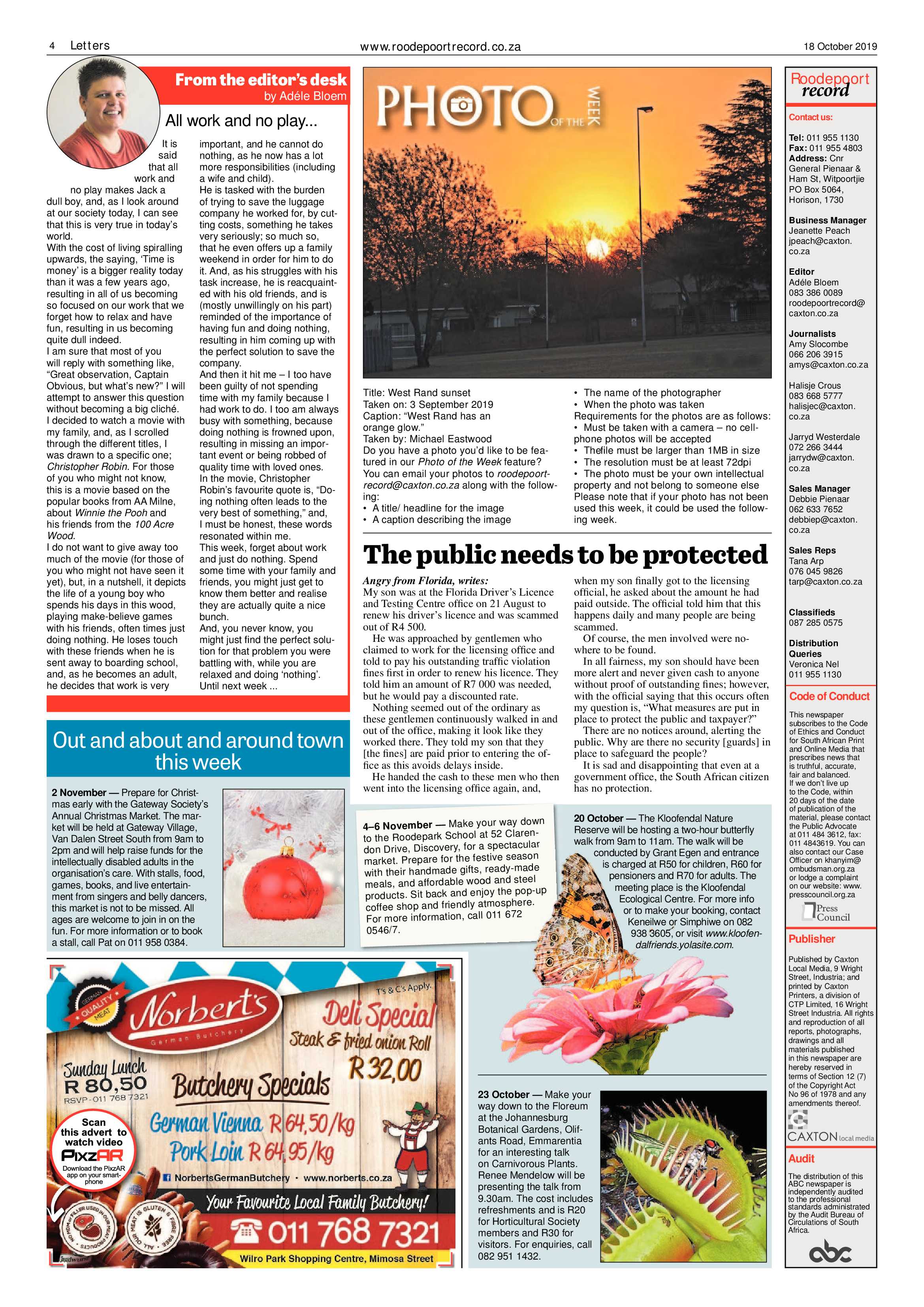 Roodepoort Record 18 October 2019 page 4