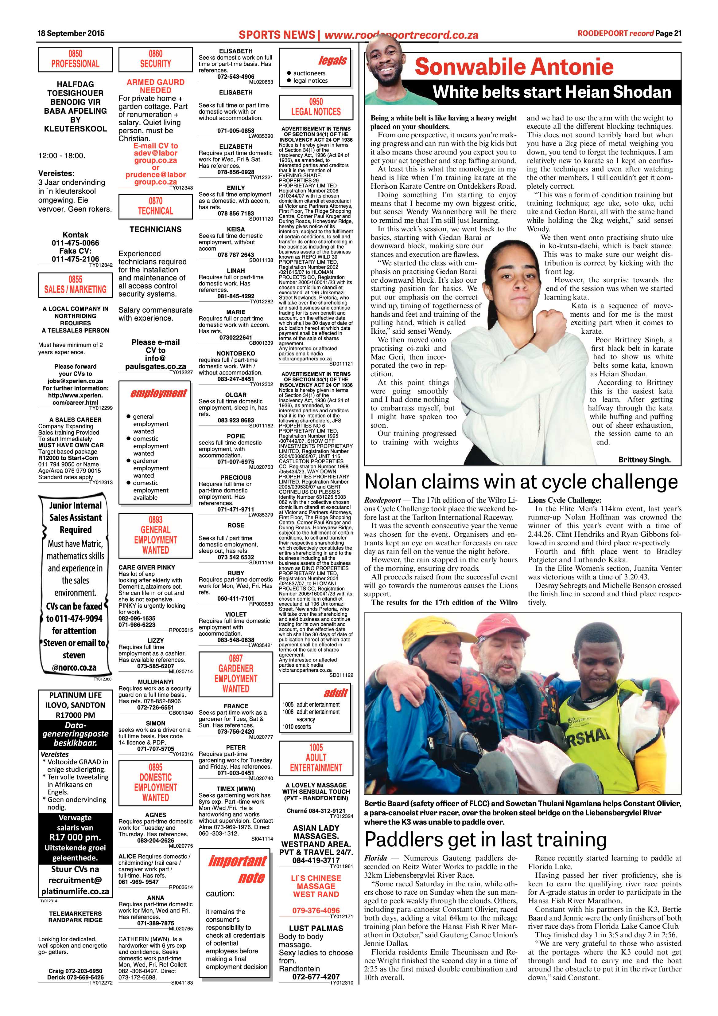 Roodepoort Record 18 September 2015 page 27