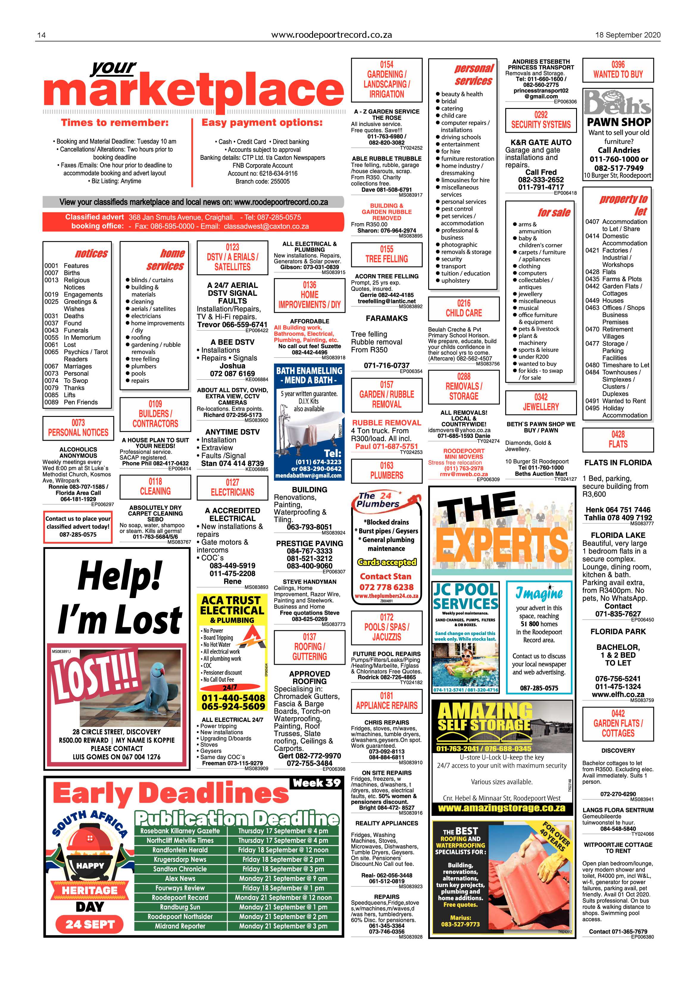 Roodepoort Record 18 September 2020 page 14