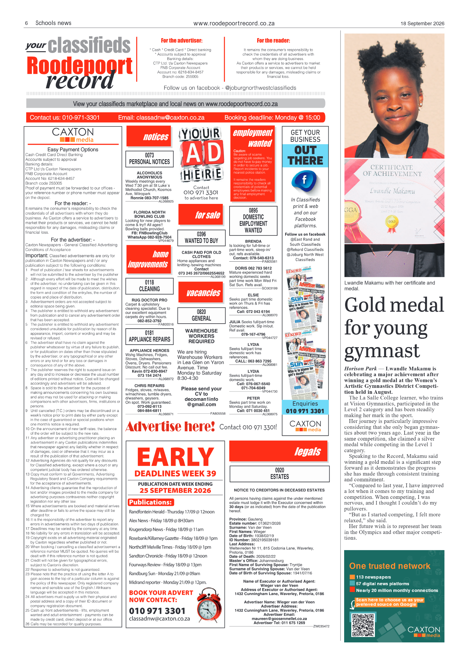 Roodepoort Record 18 September 2026 page 6