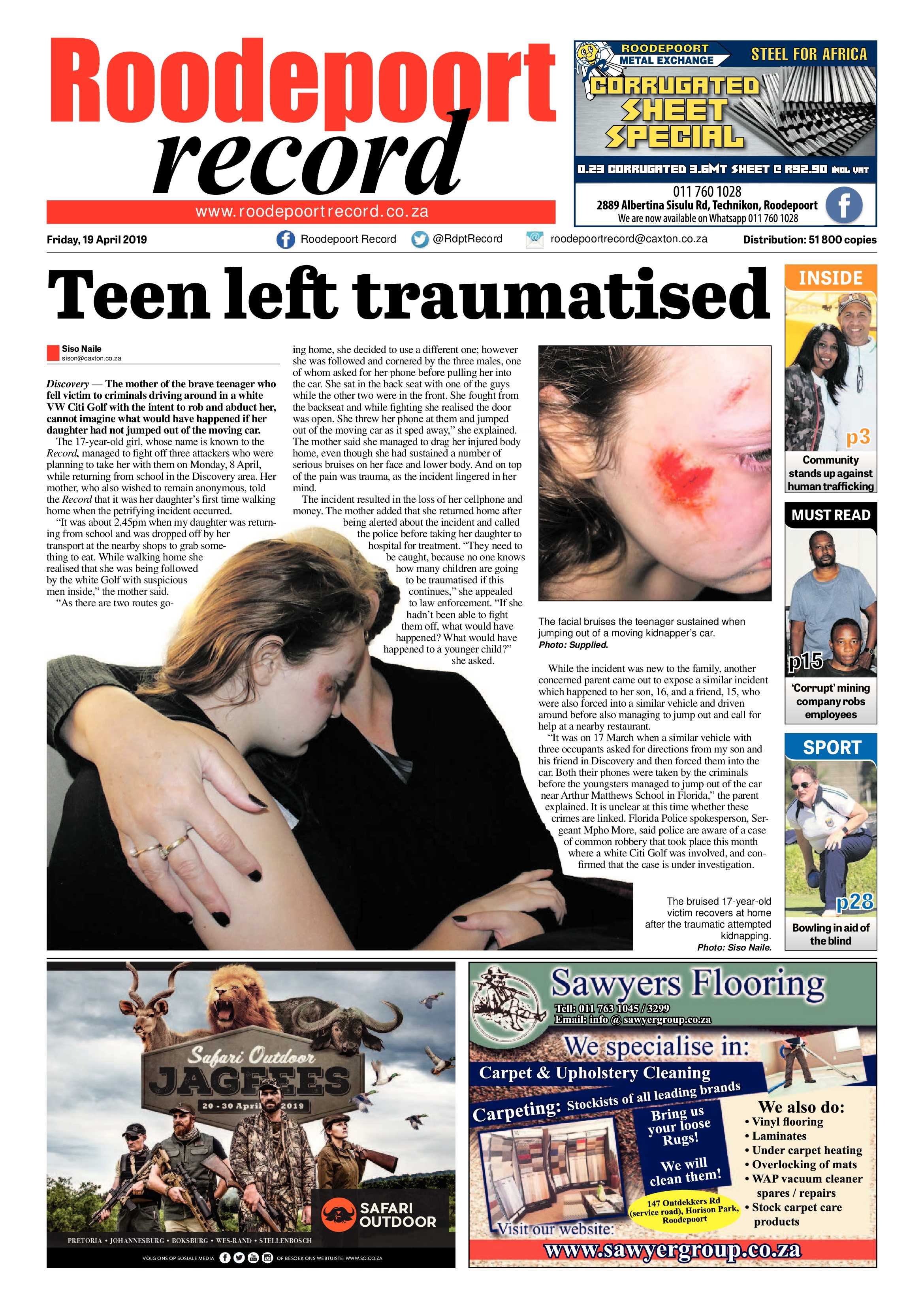 Roodepoort Record 19 April 2019 page 1