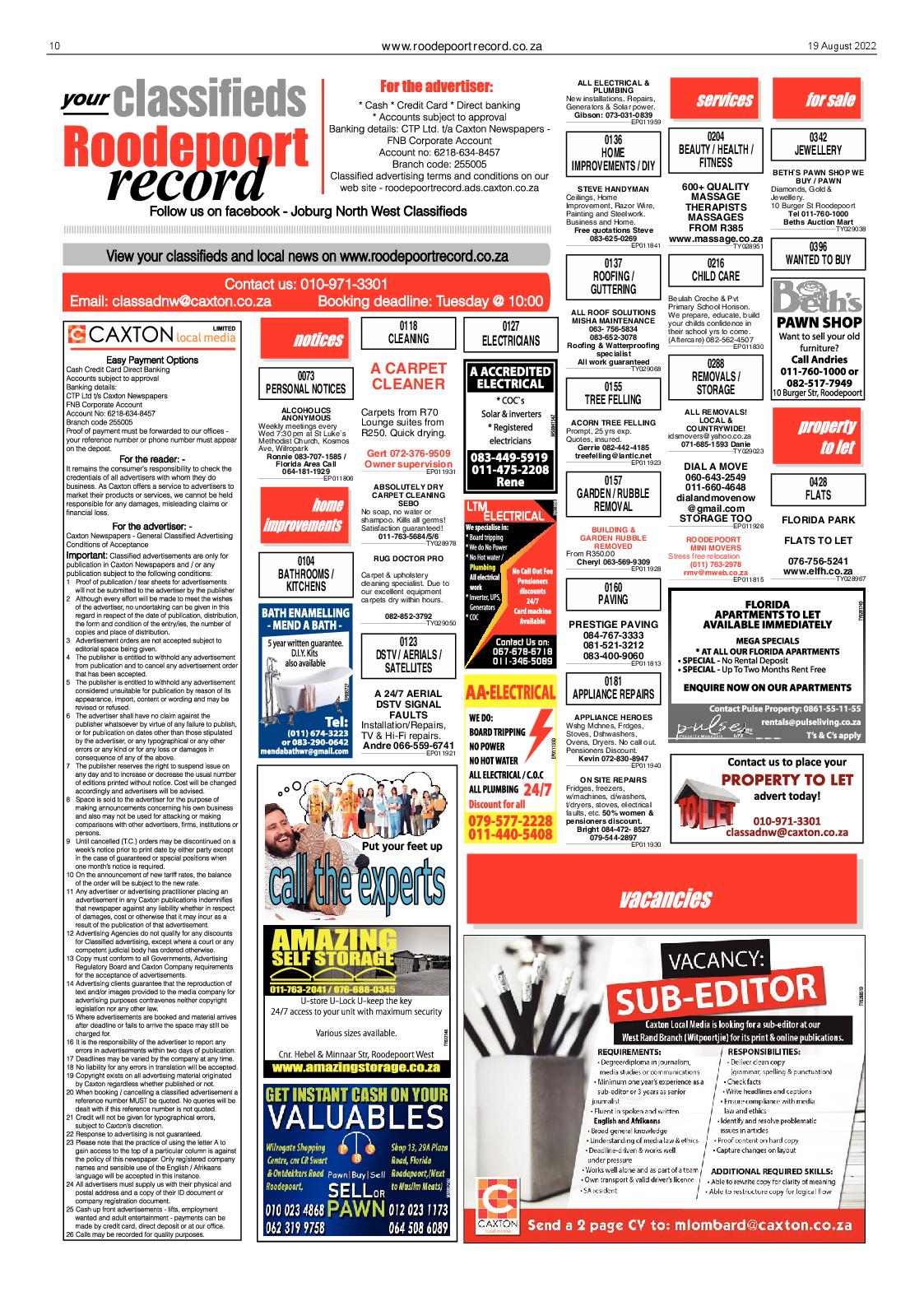 Roodepoort Record 19 August 2022 page 10