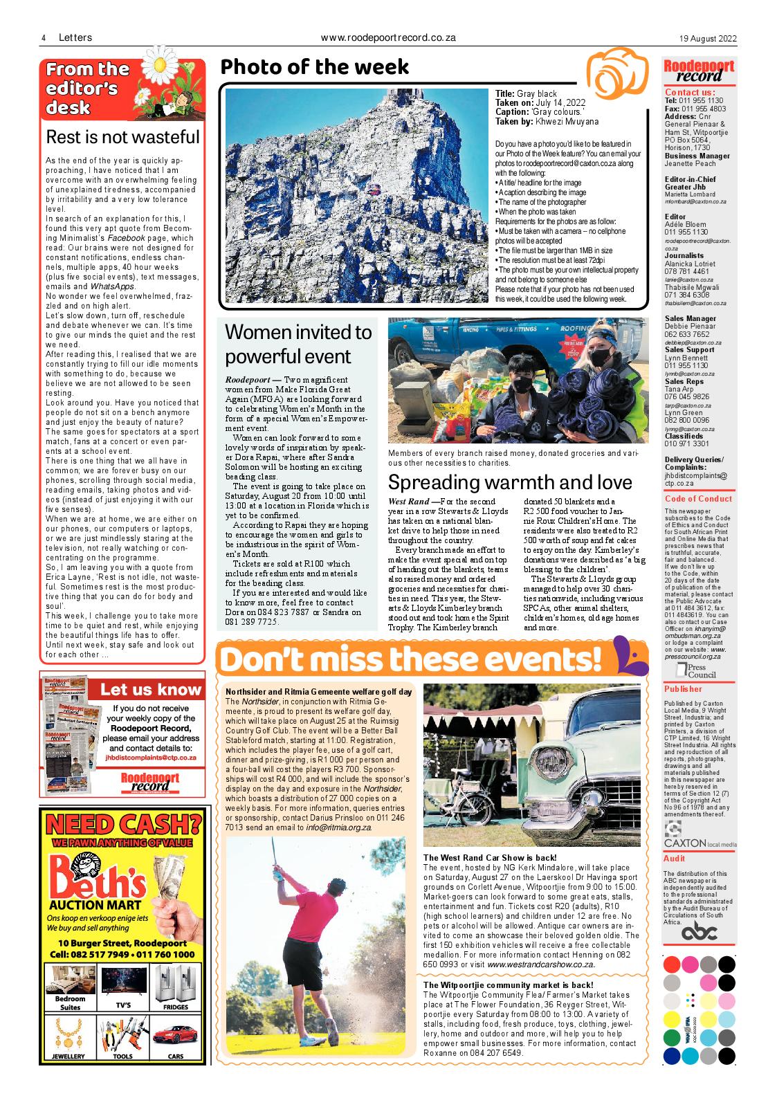 Roodepoort Record 19 August 2022 page 4