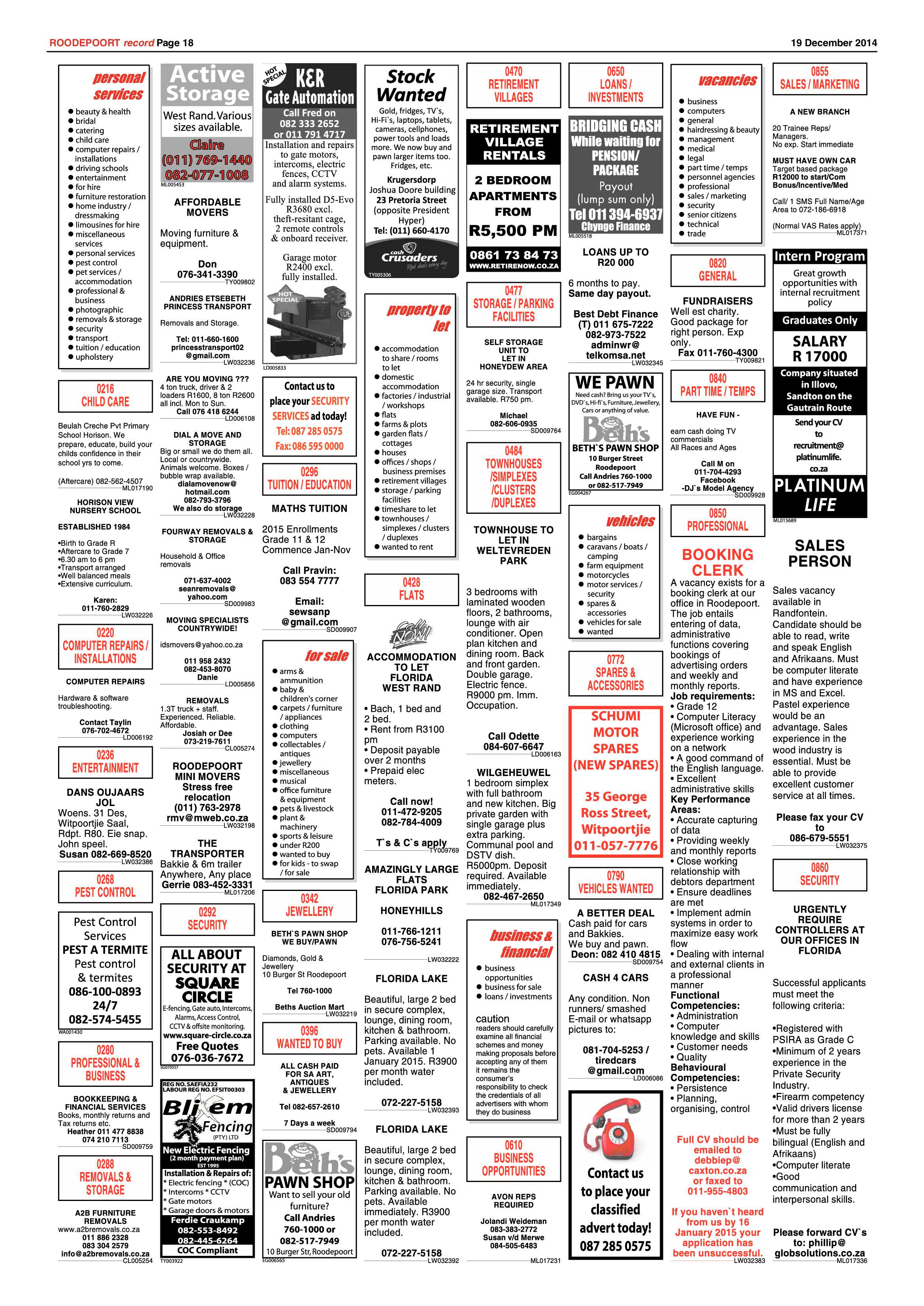 Roodepoort Record 19 December 2015 page 18