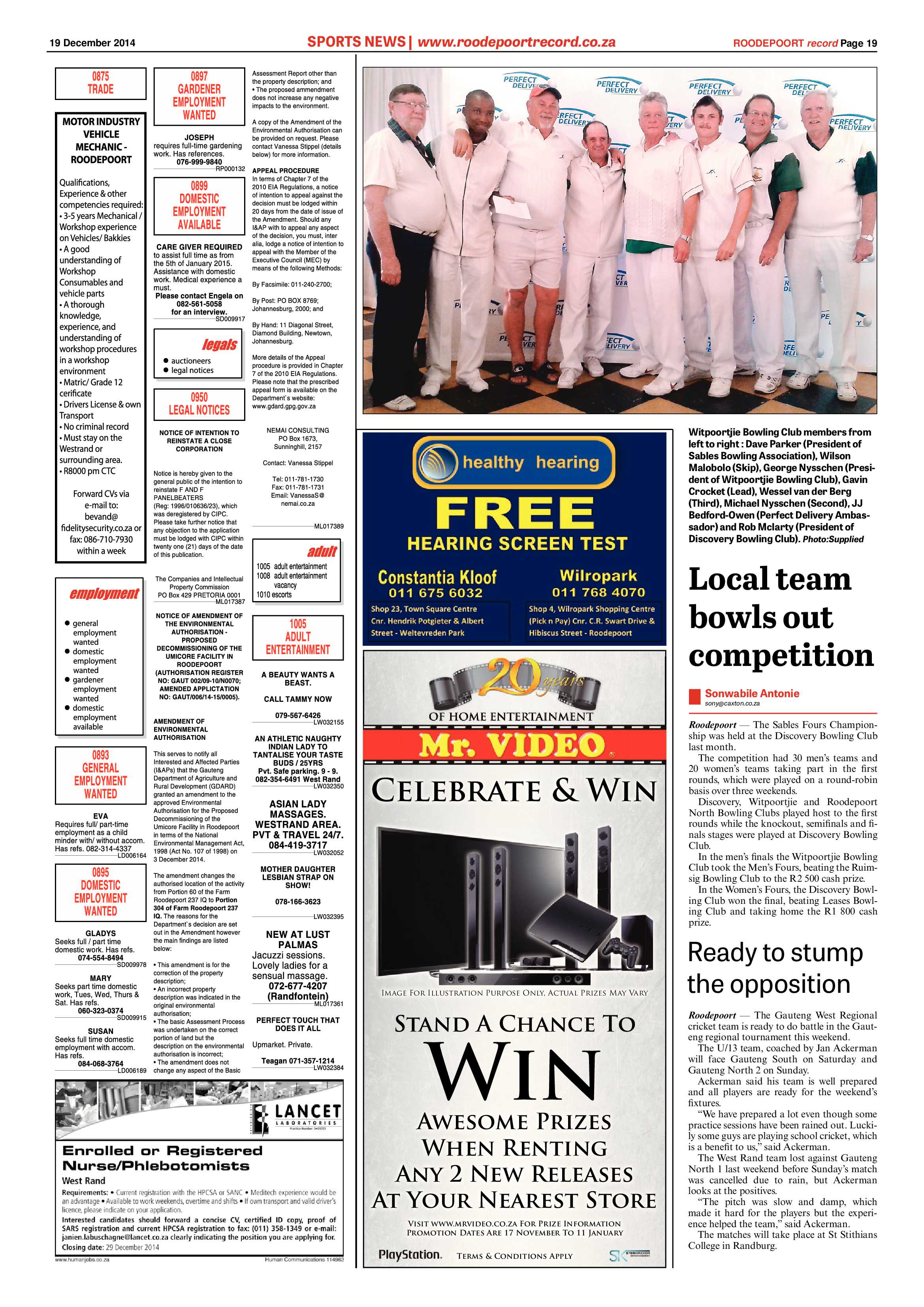 Roodepoort Record 19 December 2015 page 19