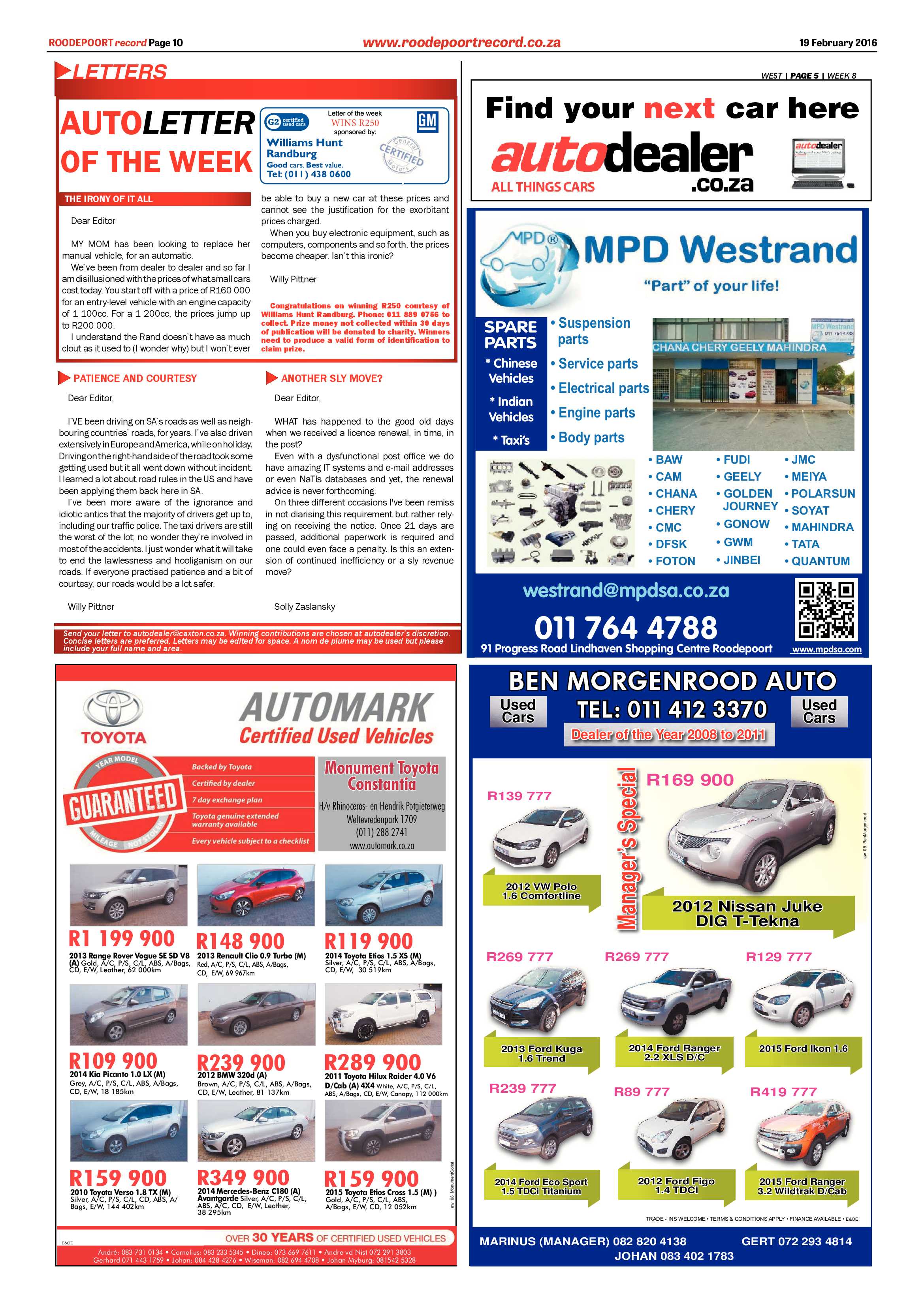 Roodepoort Record 19 February 2016 page 10