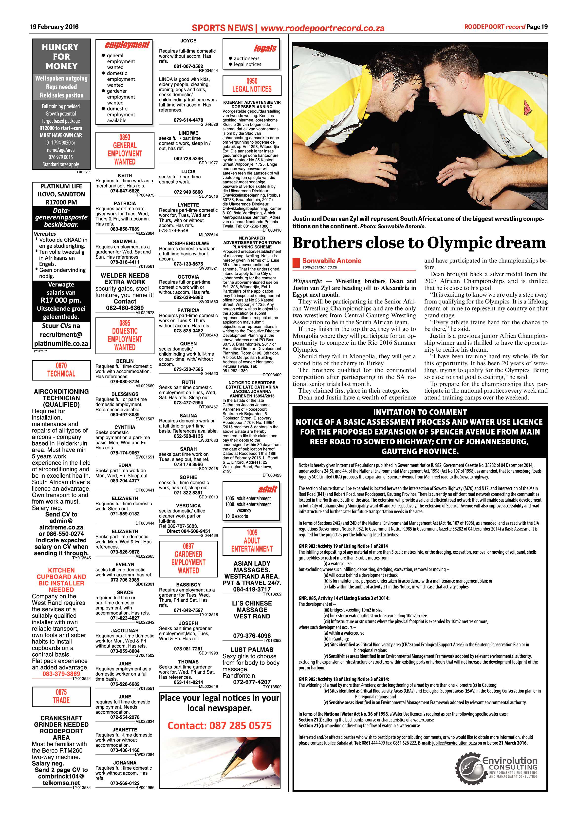 Roodepoort Record 19 February 2016 page 19