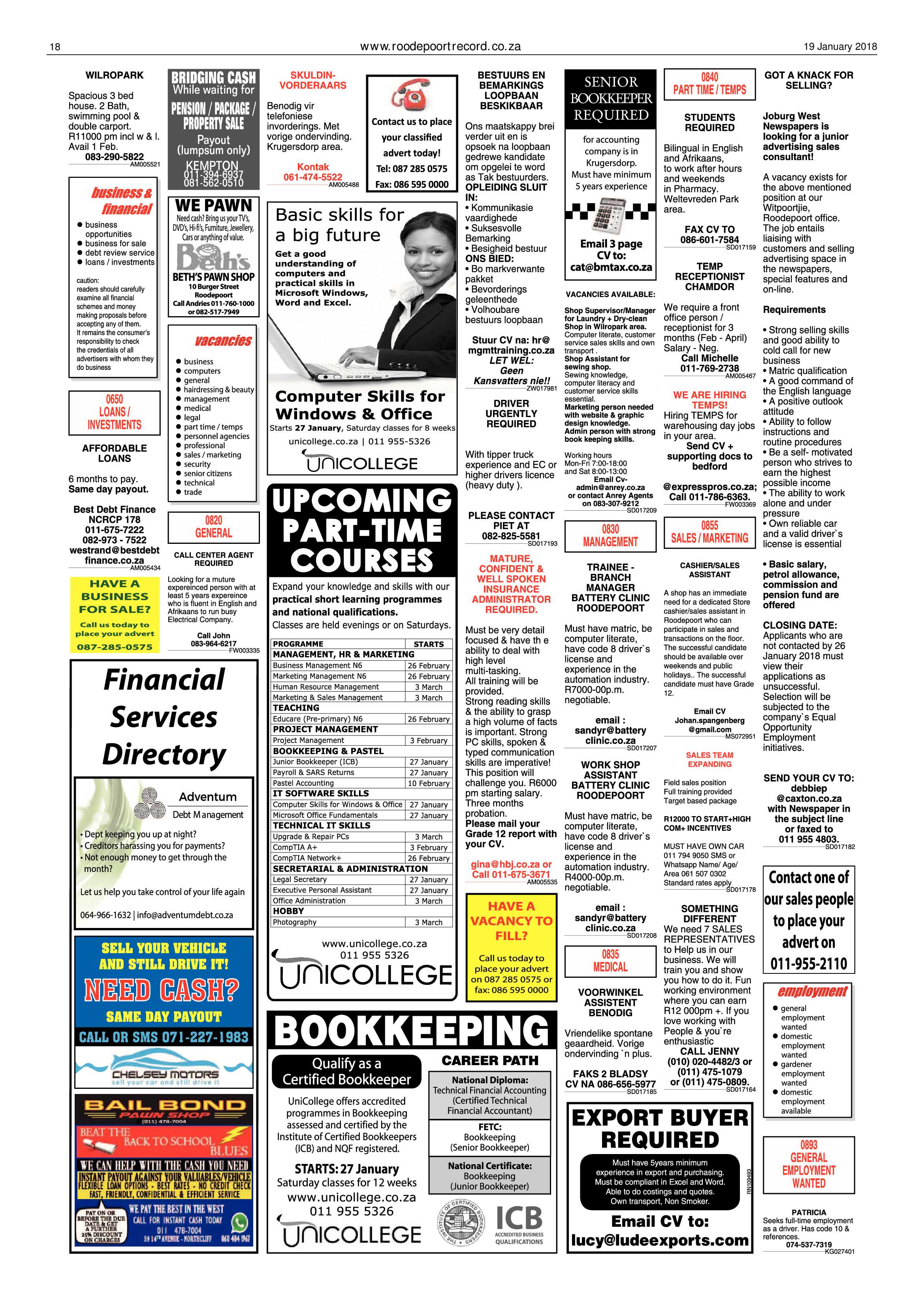 Roodepoort Record 19 January 2018 page 18