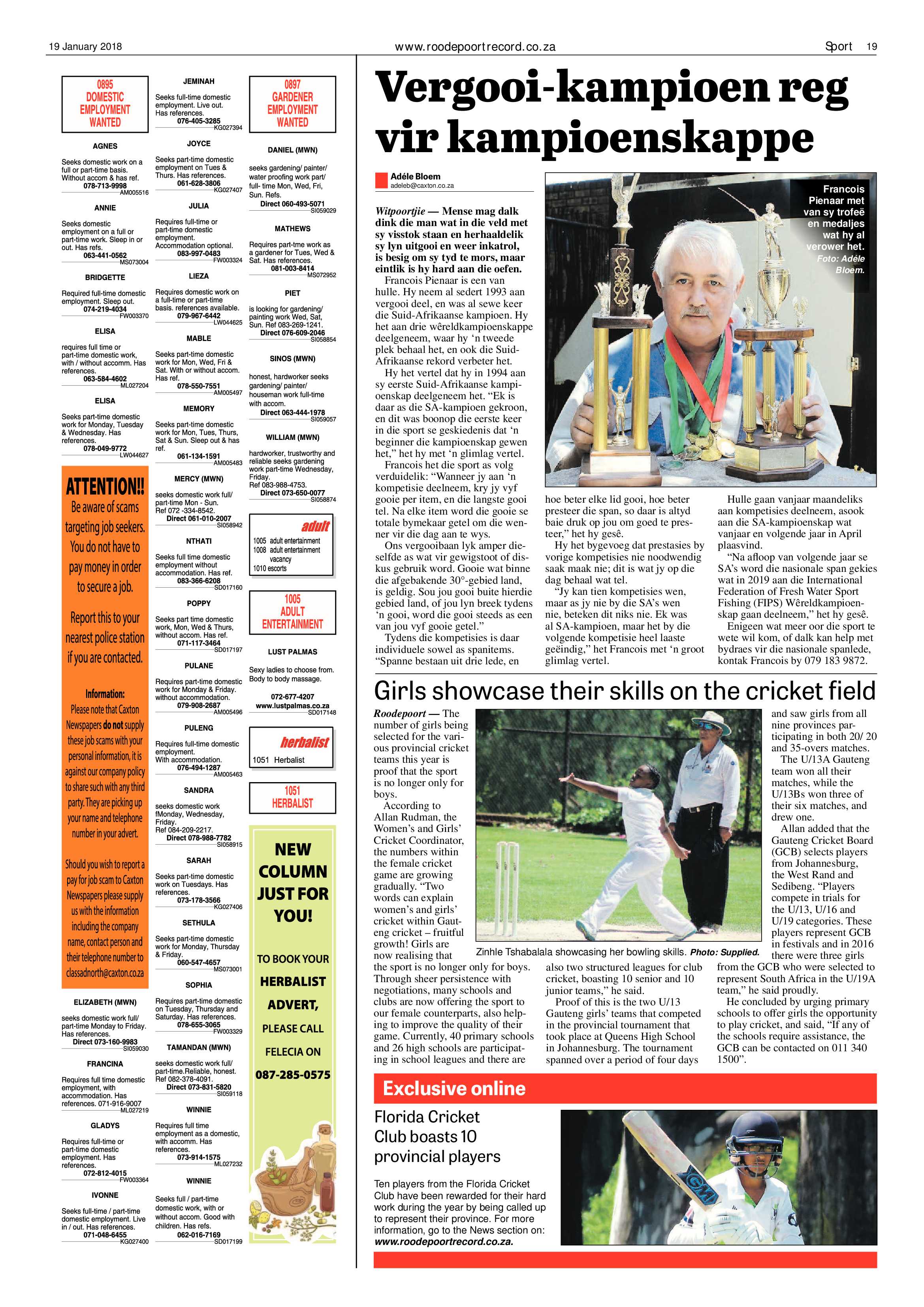 Roodepoort Record 19 January 2018 page 19