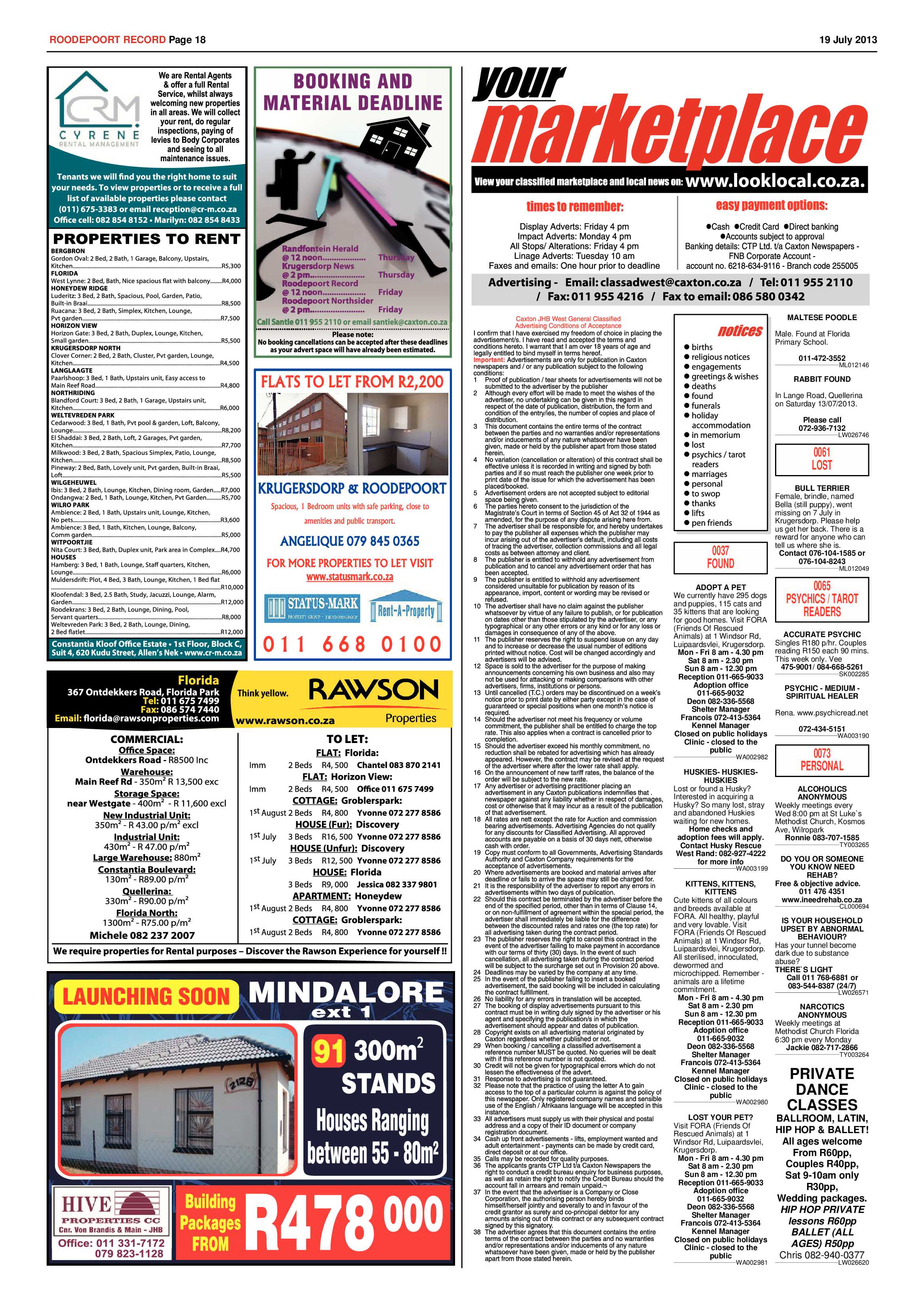 Roodepoort Record 19 July 2013 page 18