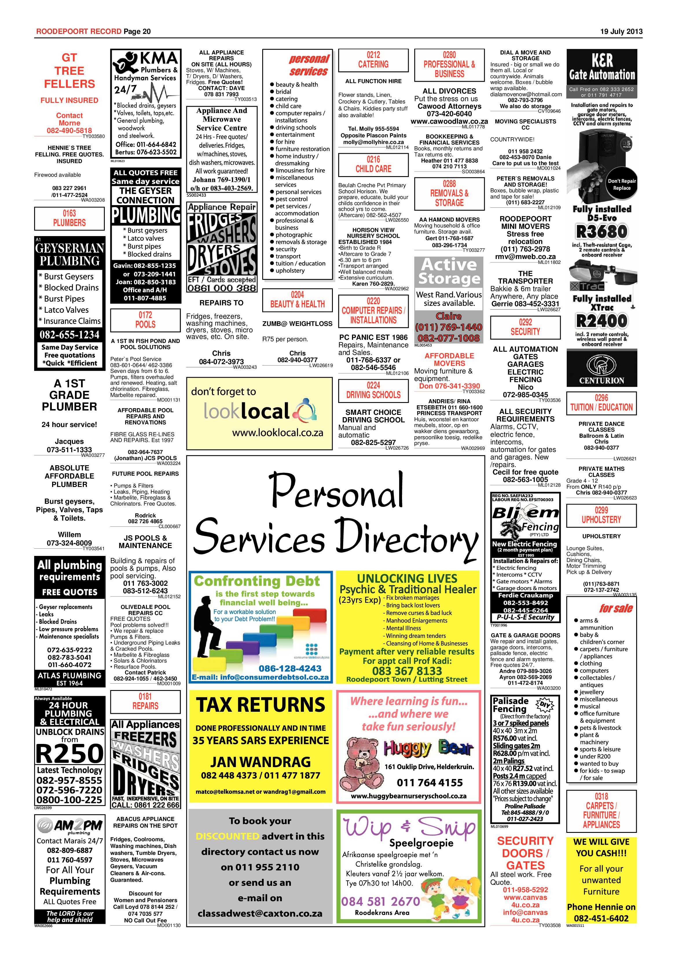 Roodepoort Record 19 July 2013 page 20