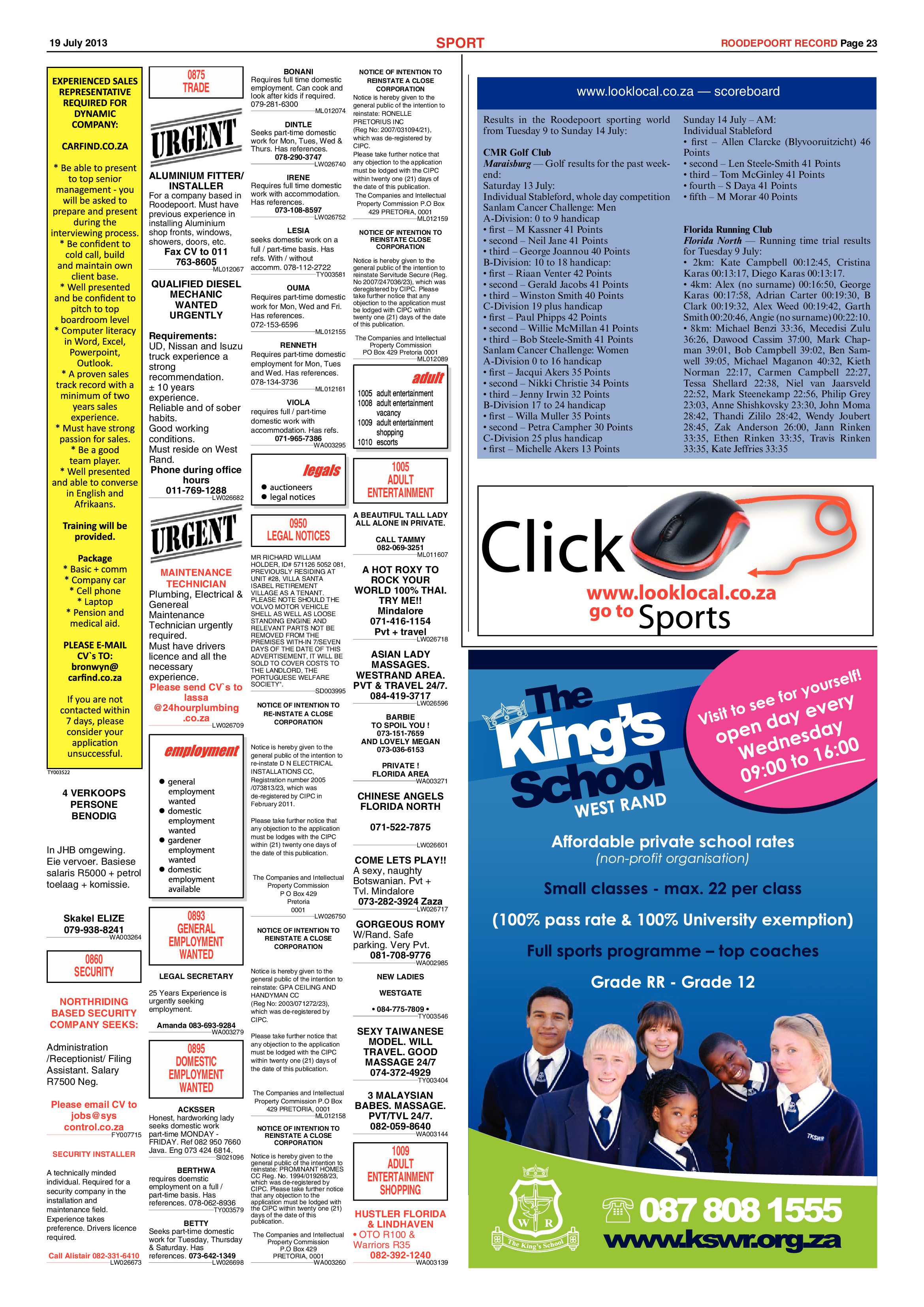 Roodepoort Record 19 July 2013 page 23