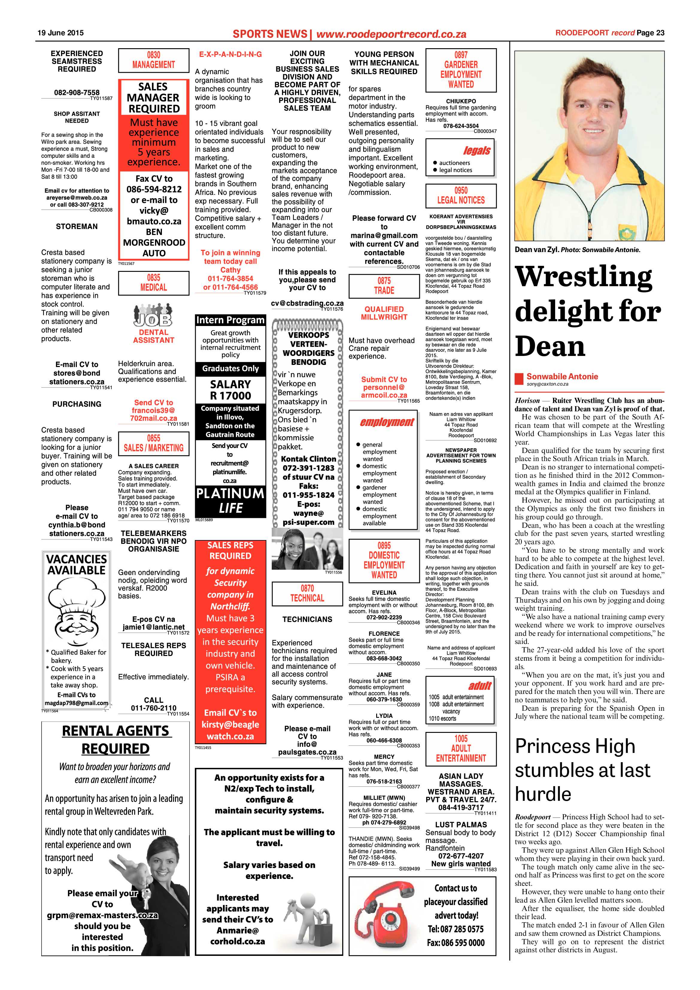 Roodepoort Record 19 June 2015 page 23