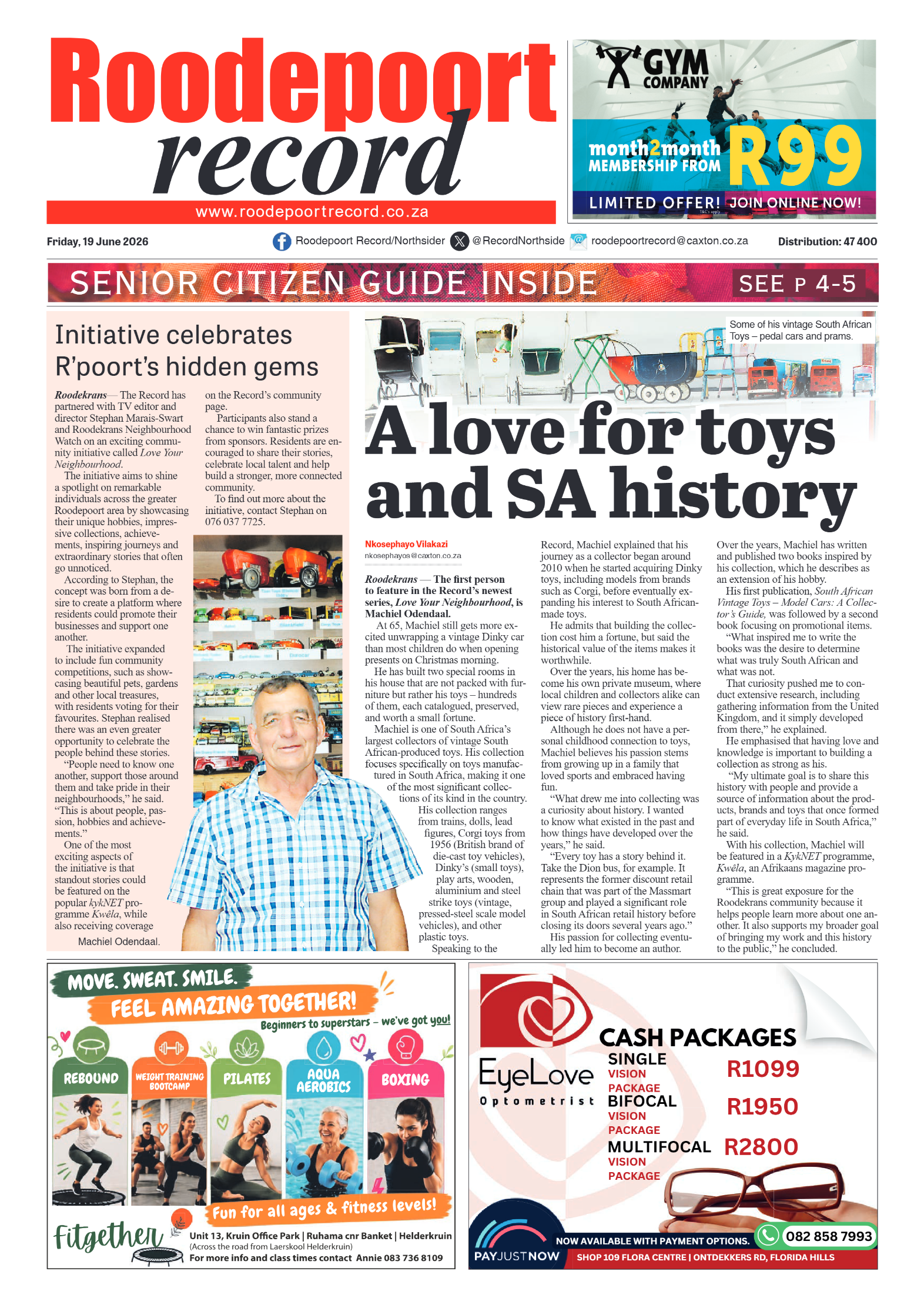 Roodepoort Record 19 June 2026 page 1