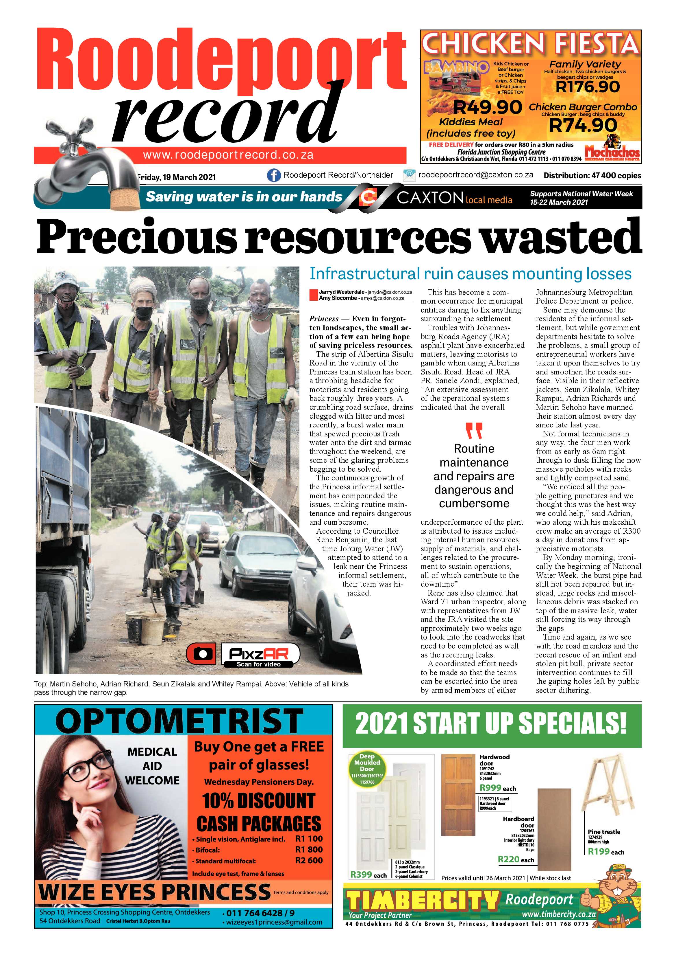 Roodepoort Record 19 March 2021 page 1