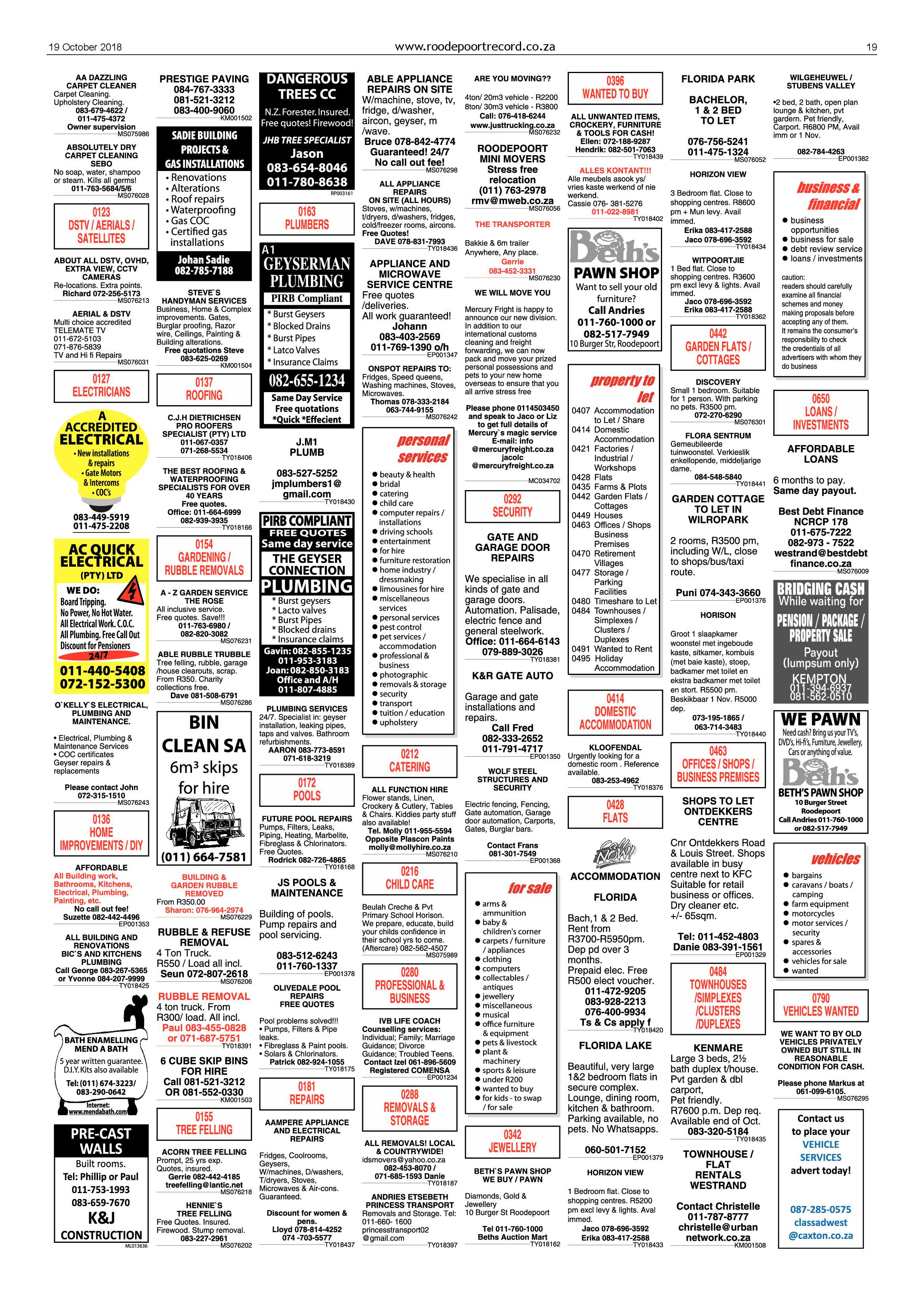 Roodepoort Record 19 October 2018 page 19