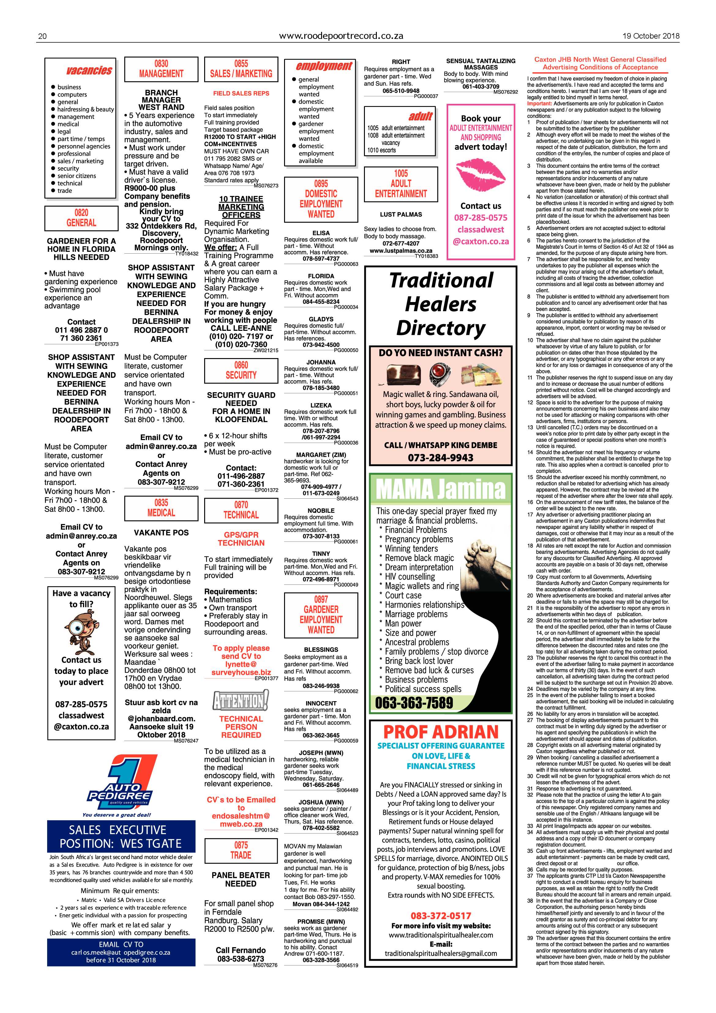 Roodepoort Record 19 October 2018 page 20