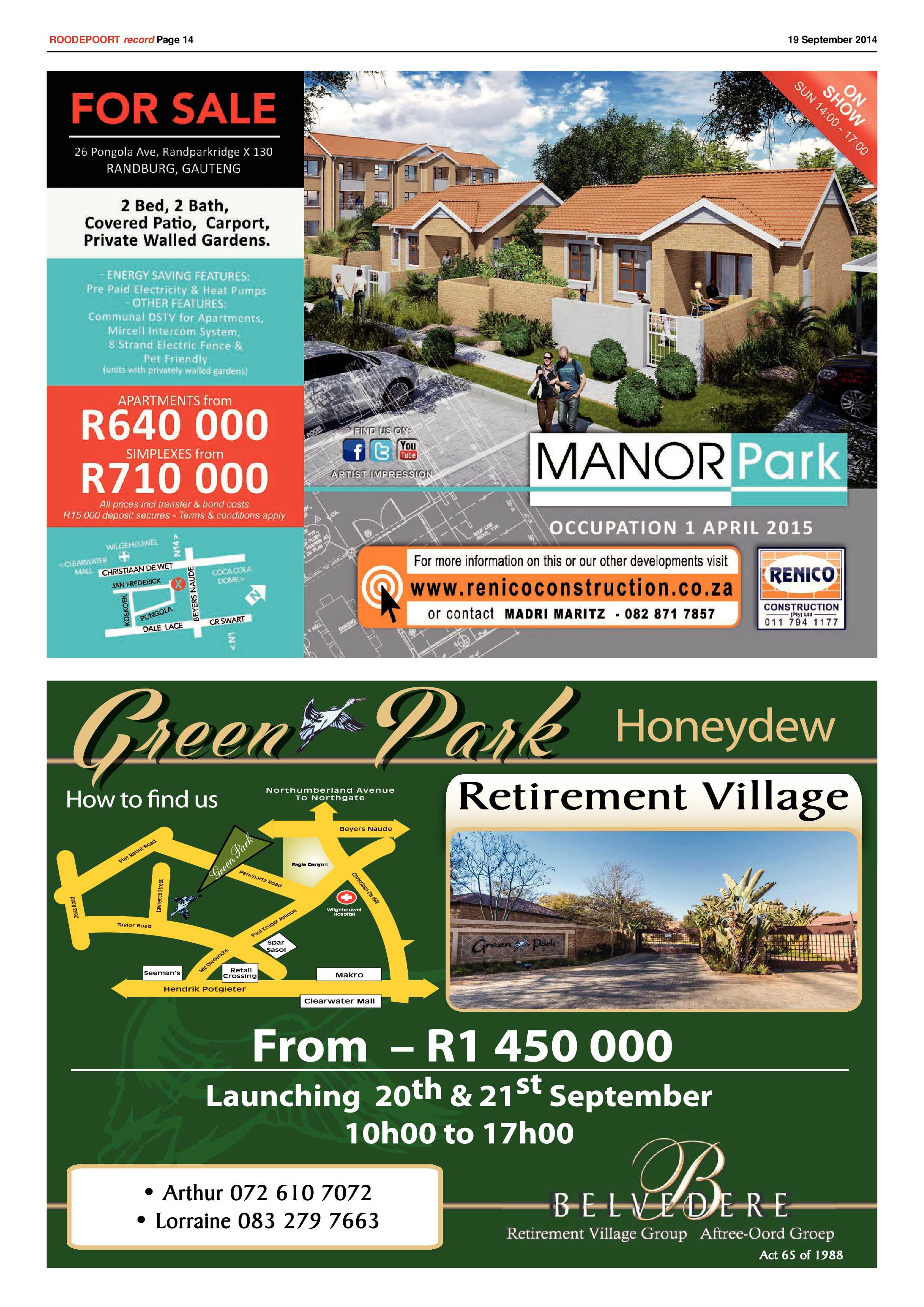 Roodepoort Record 19 September 2014 page 14