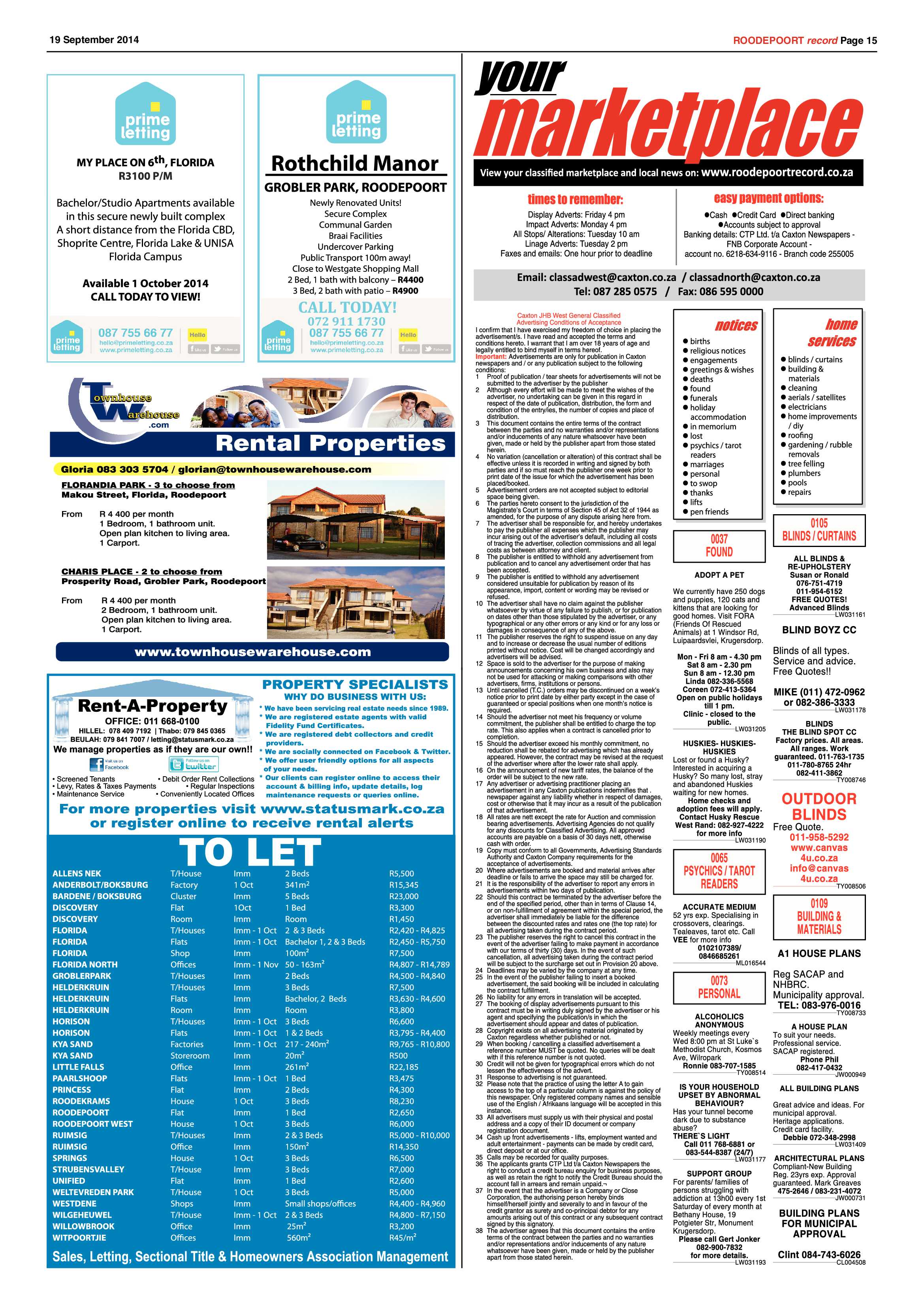 Roodepoort Record 19 September 2014 page 15