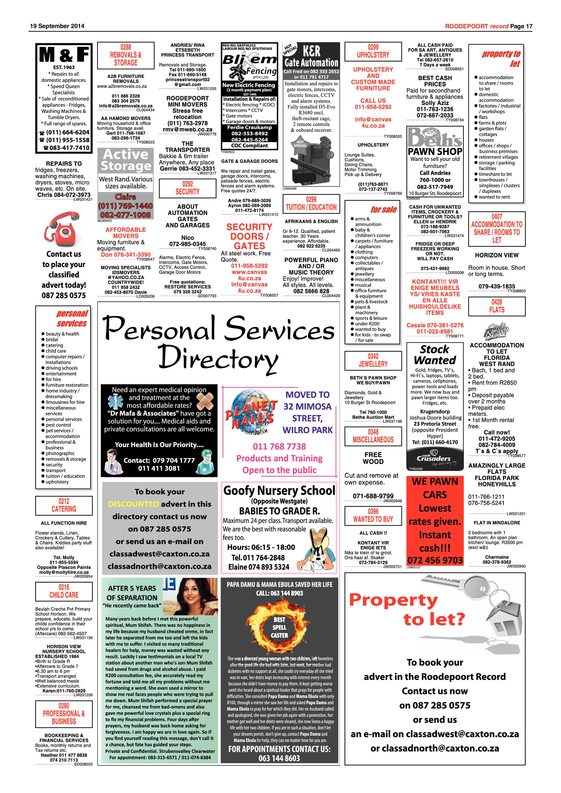 Roodepoort Record 19 September 2014 page 17