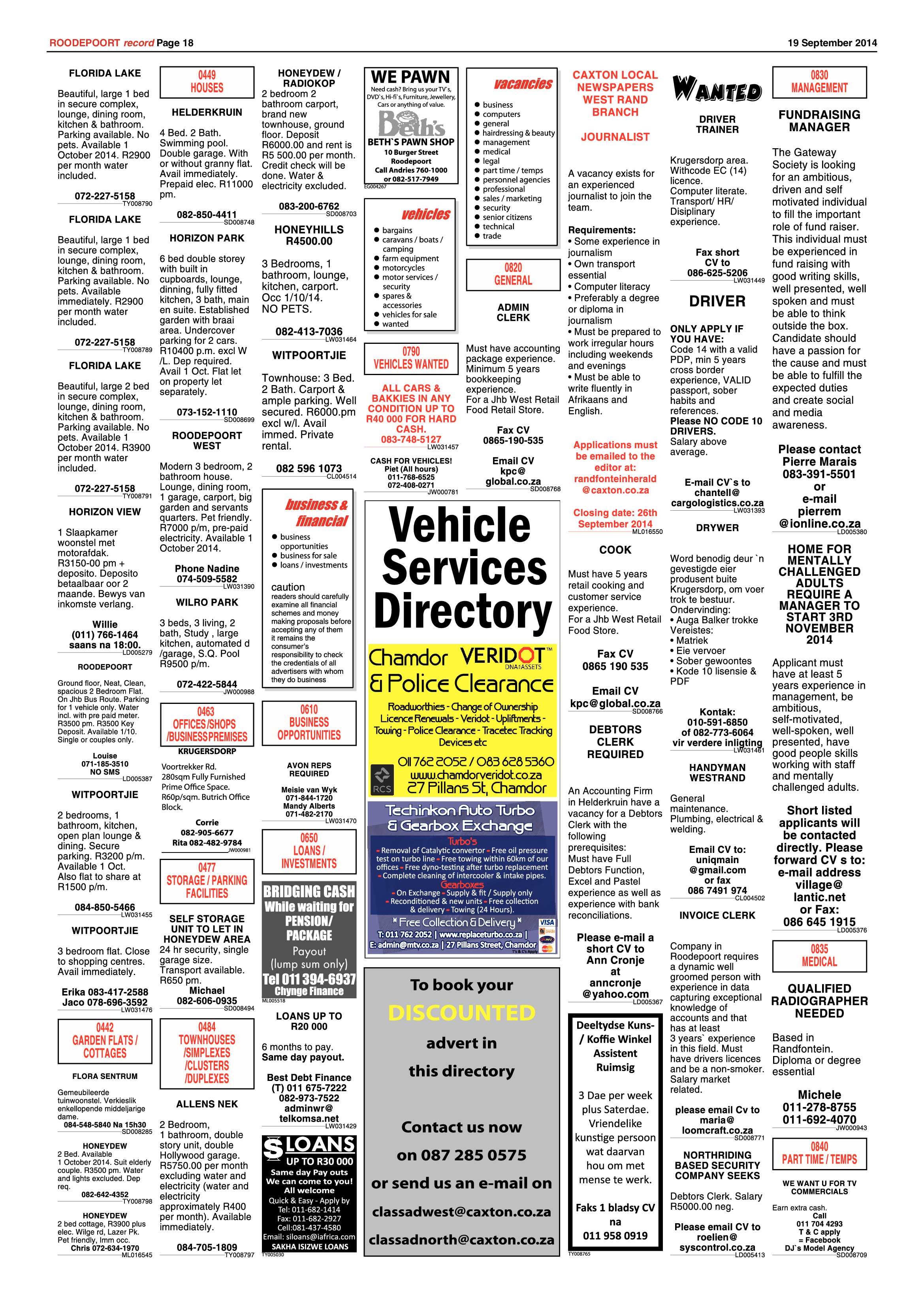 Roodepoort Record 19 September 2014 page 18