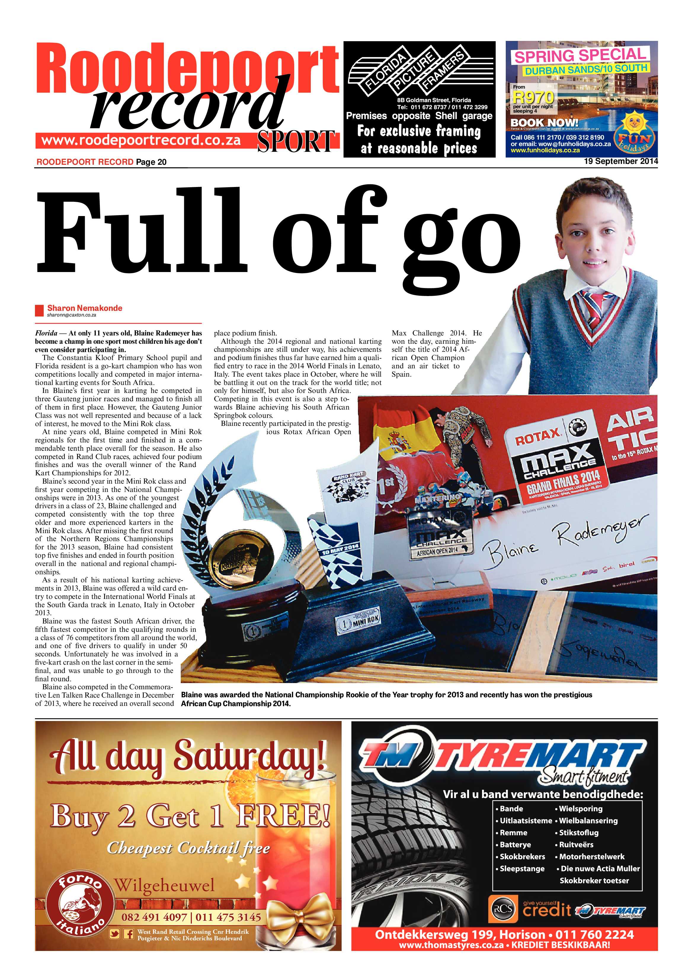 Roodepoort Record 19 September 2014 page 20