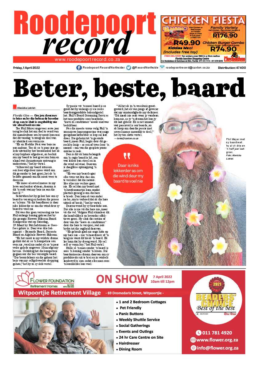 Roodepoort Record 1 April 2022 page 1