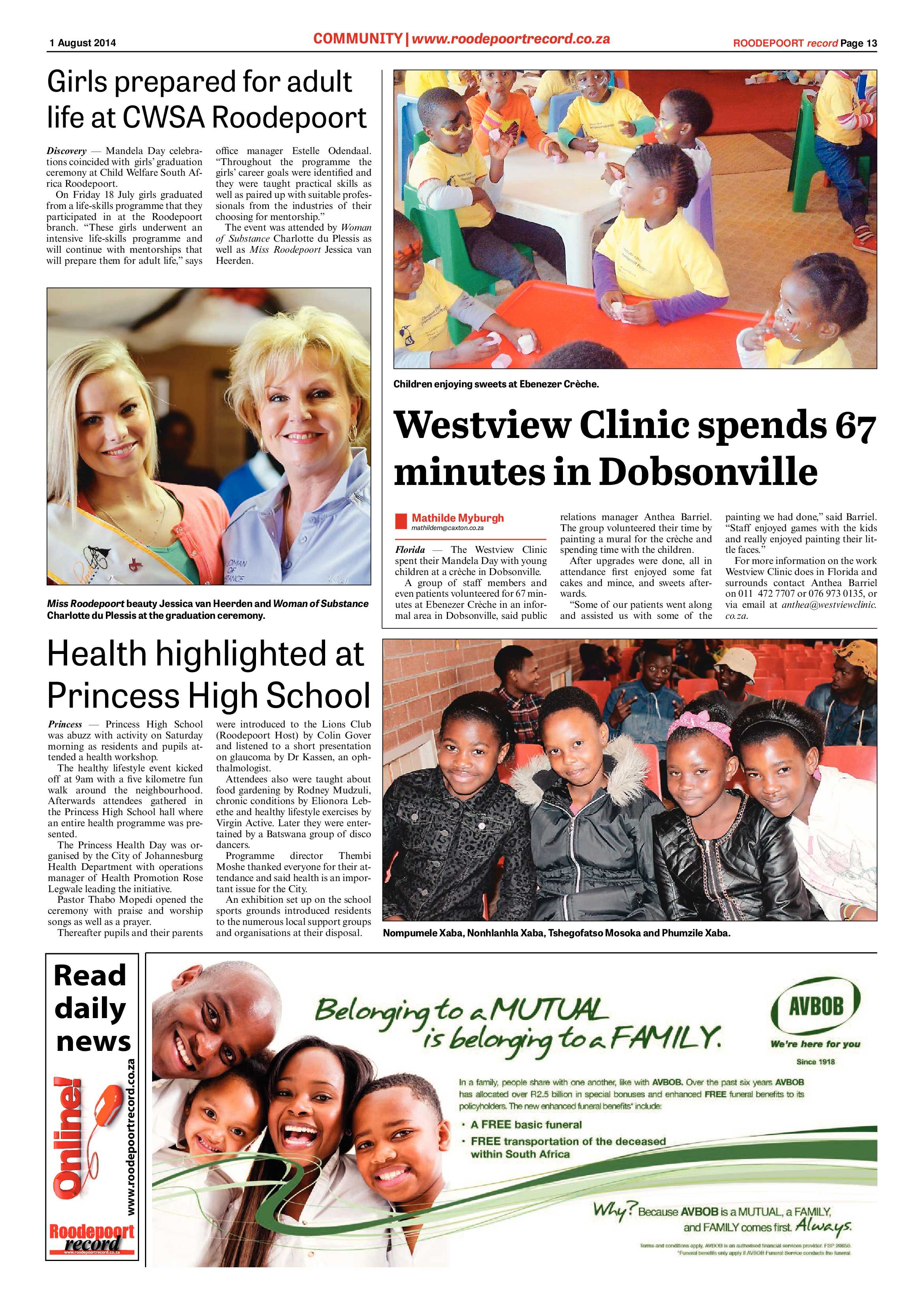 Roodepoort Record 1 August 2014 page 13