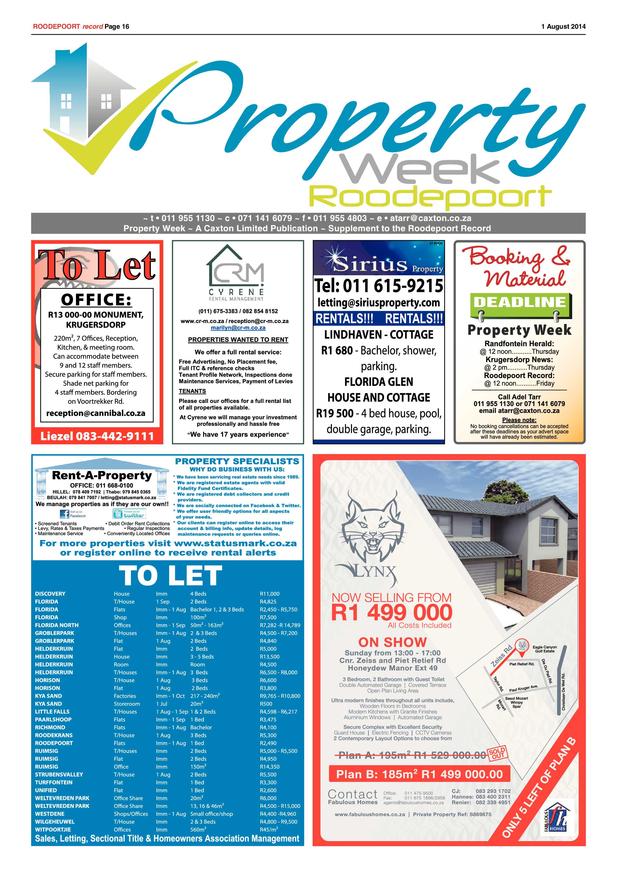 Roodepoort Record 1 August 2014 page 16