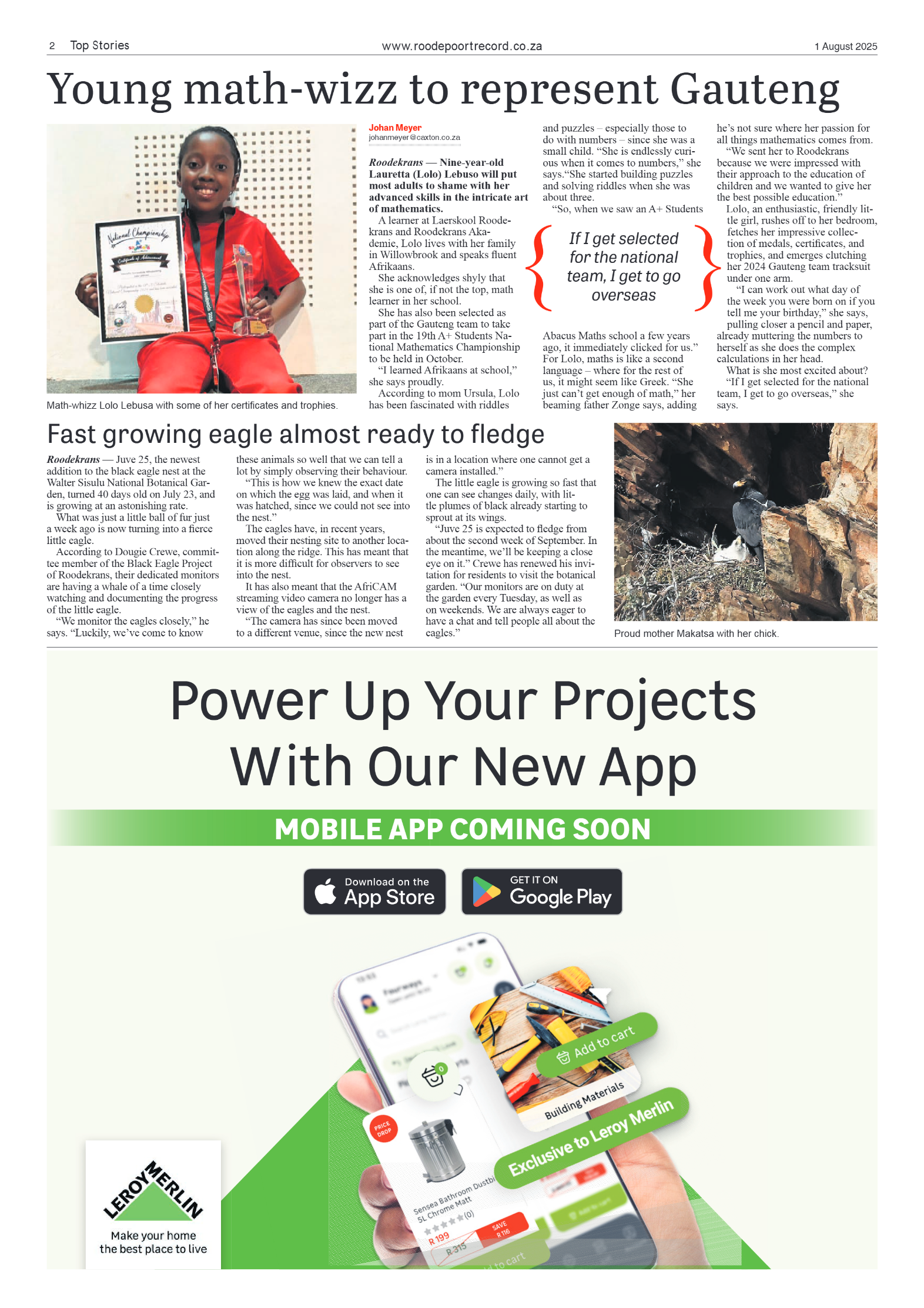 Roodepoort Record 1 August 2025 page 2