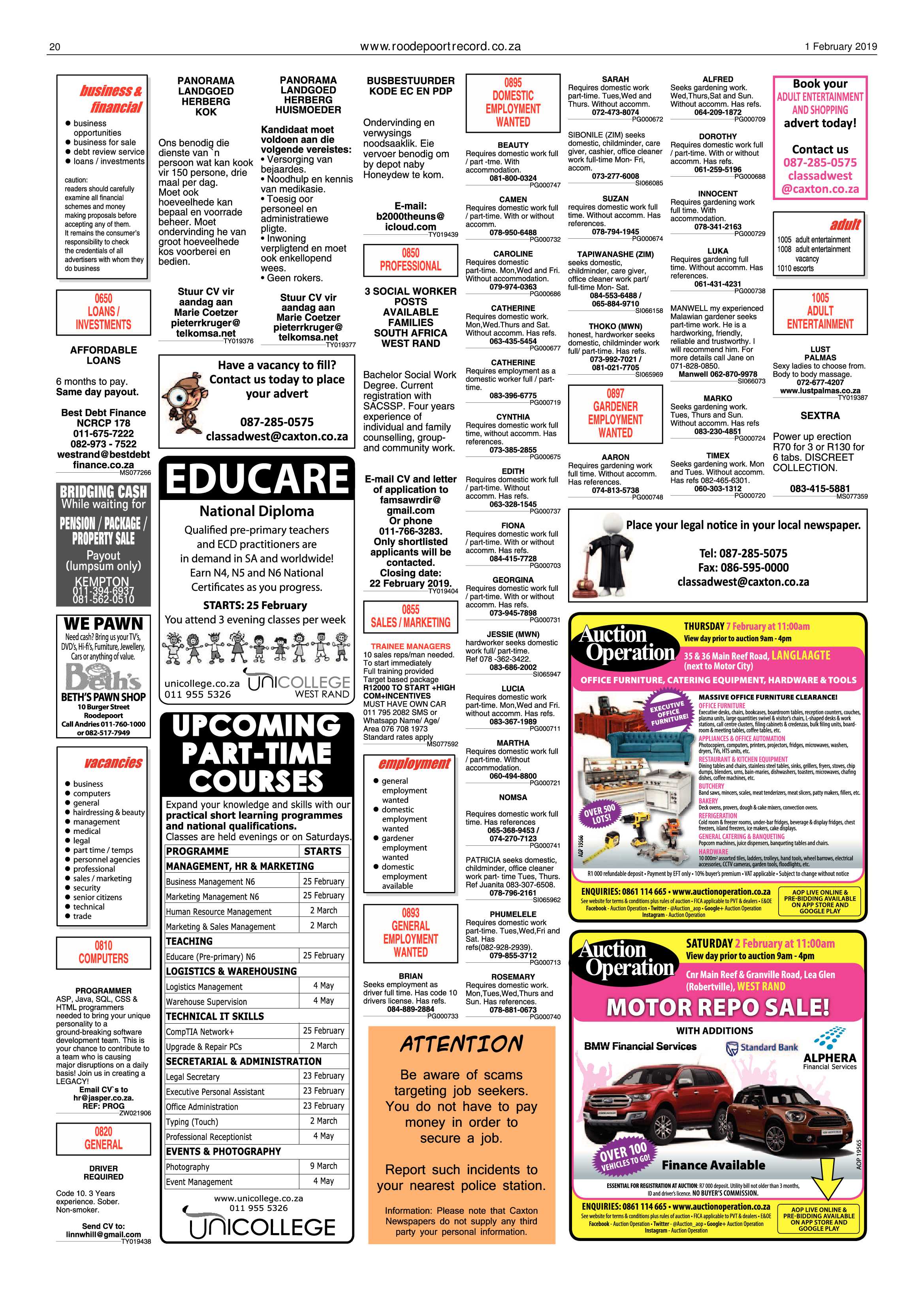 Roodepoort Record 1 February 2019 page 20