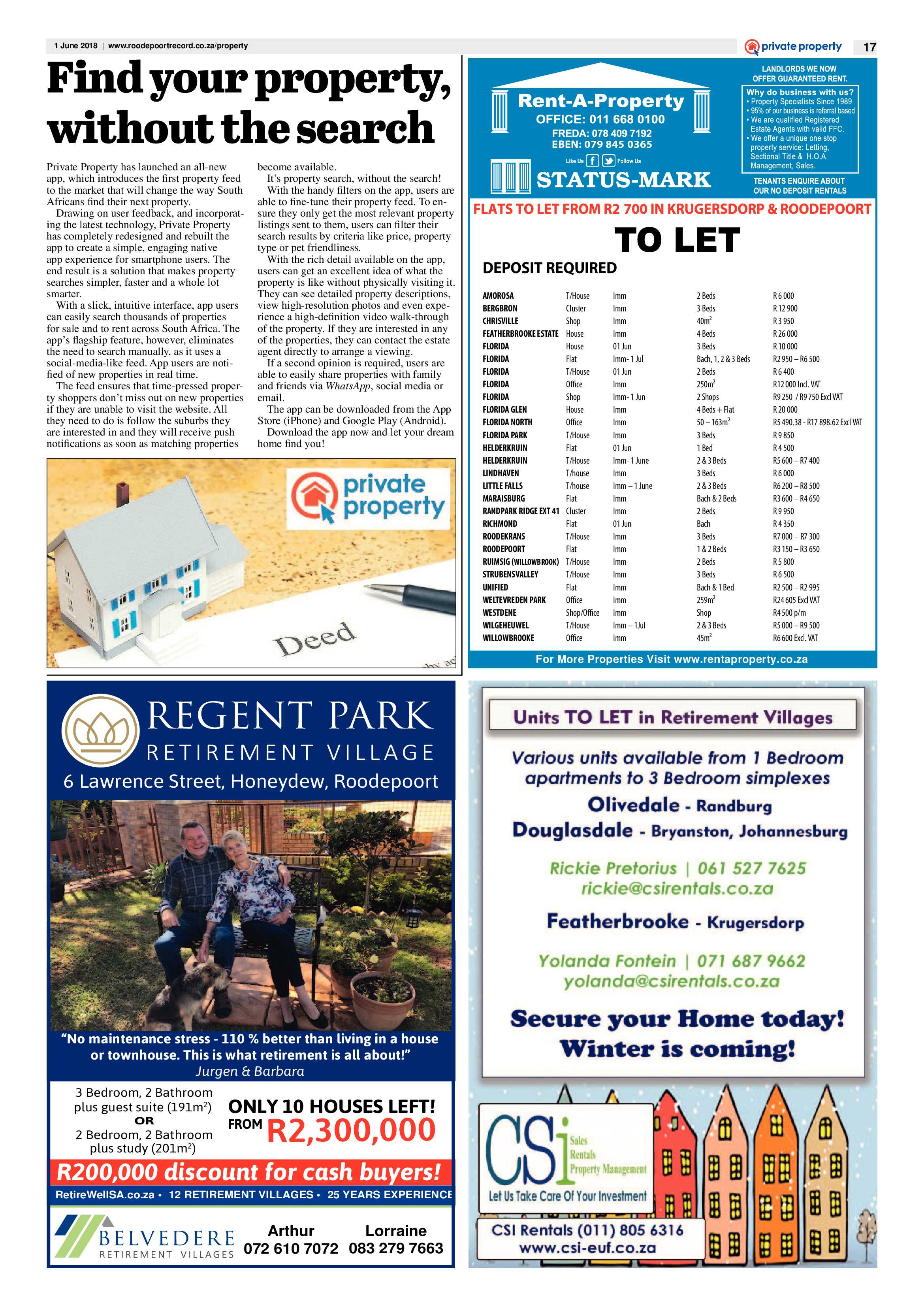 Roodepoort Record 1 June 2018 page 17