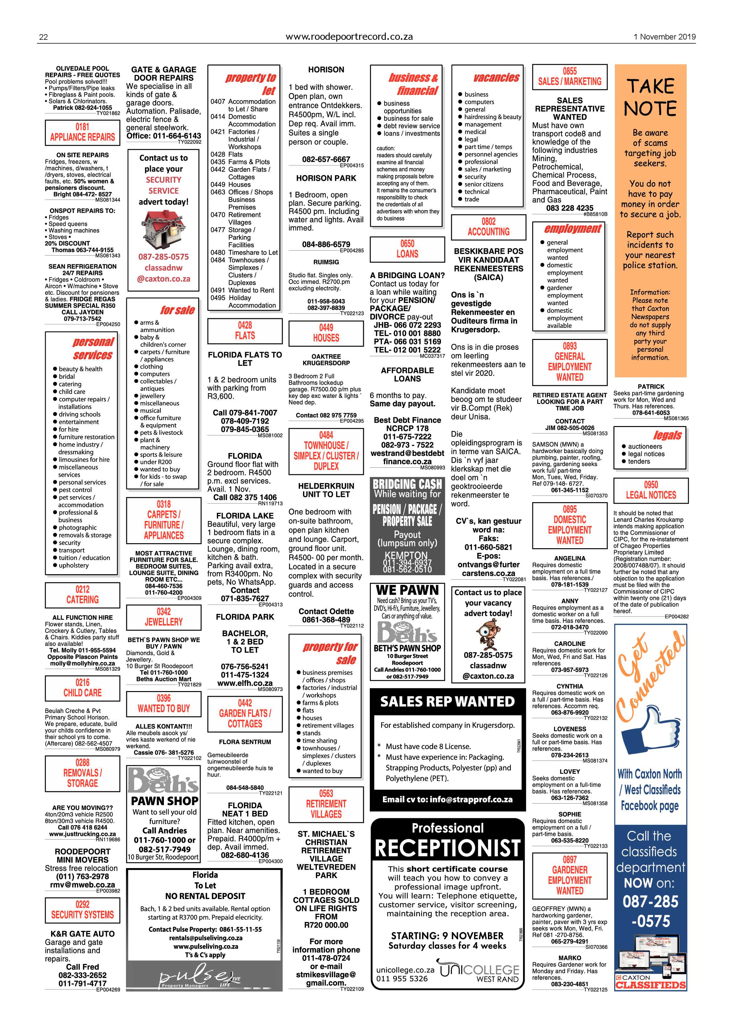 Roodepoort Record 1 November 2019 page 22