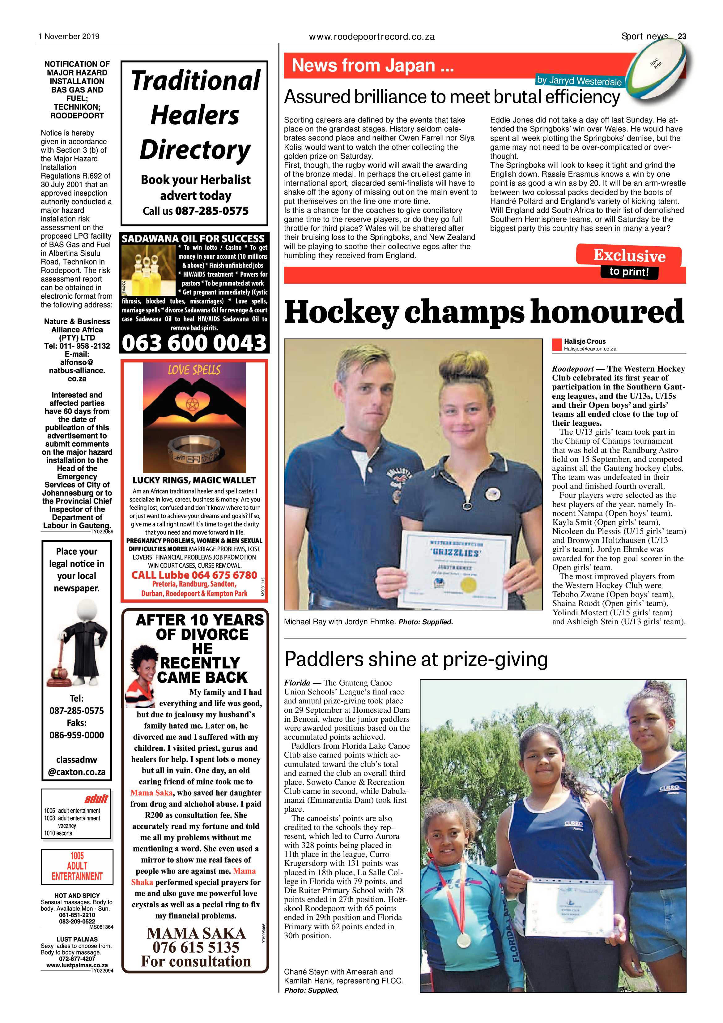 Roodepoort Record 1 November 2019 page 23